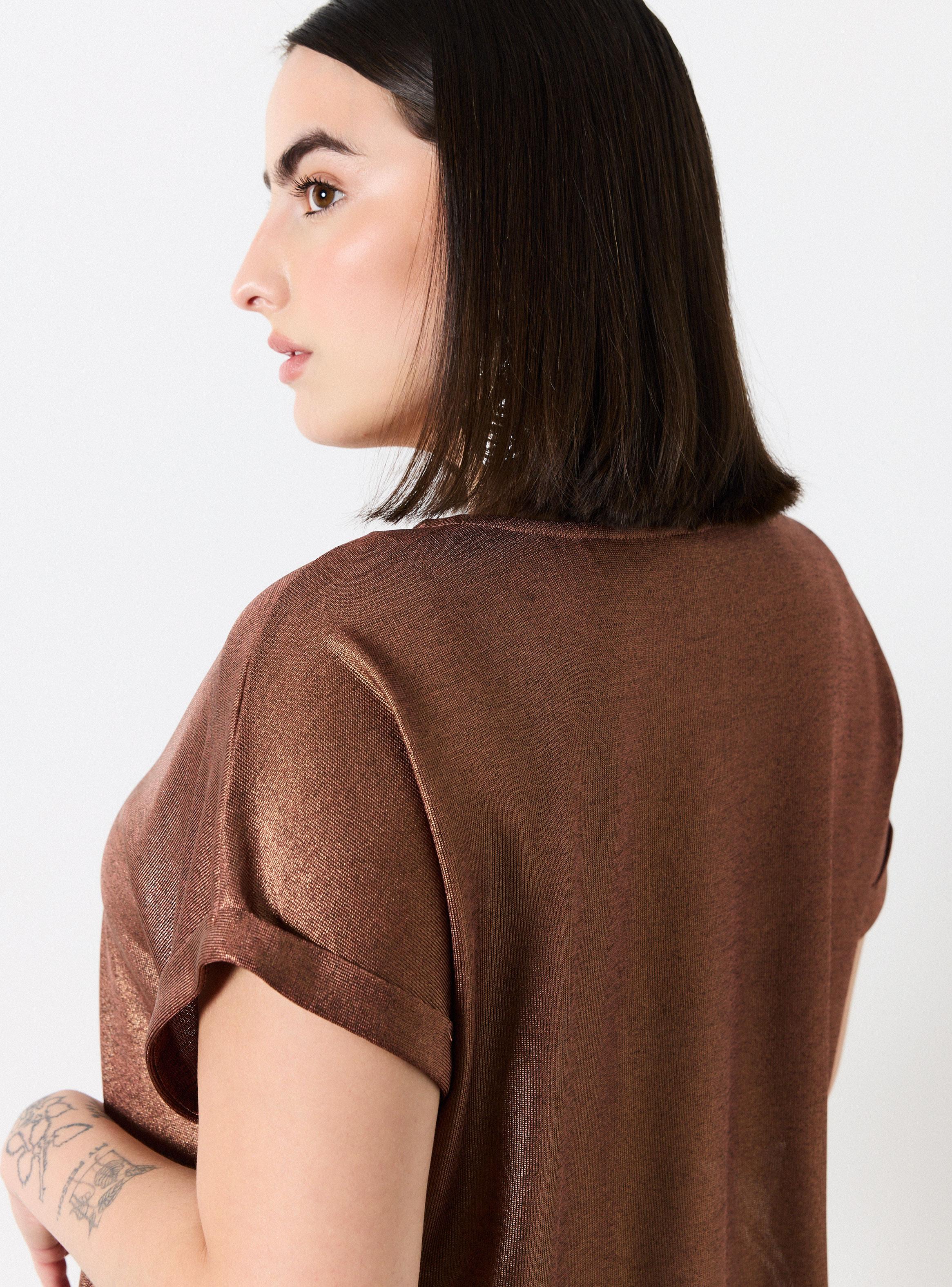 Polera Metalizada Manga Kimono-3