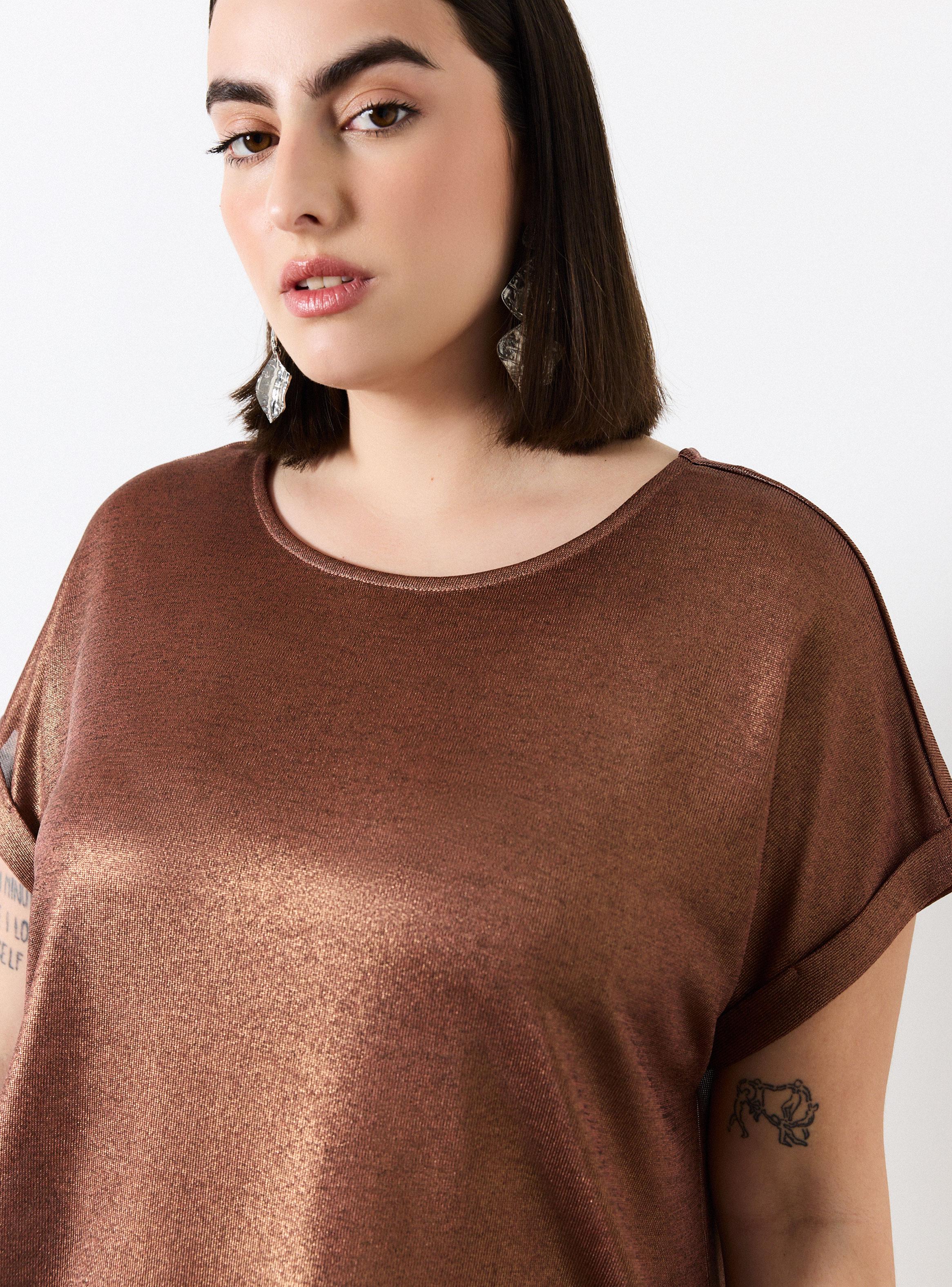 Polera Metalizada Manga Kimono-2