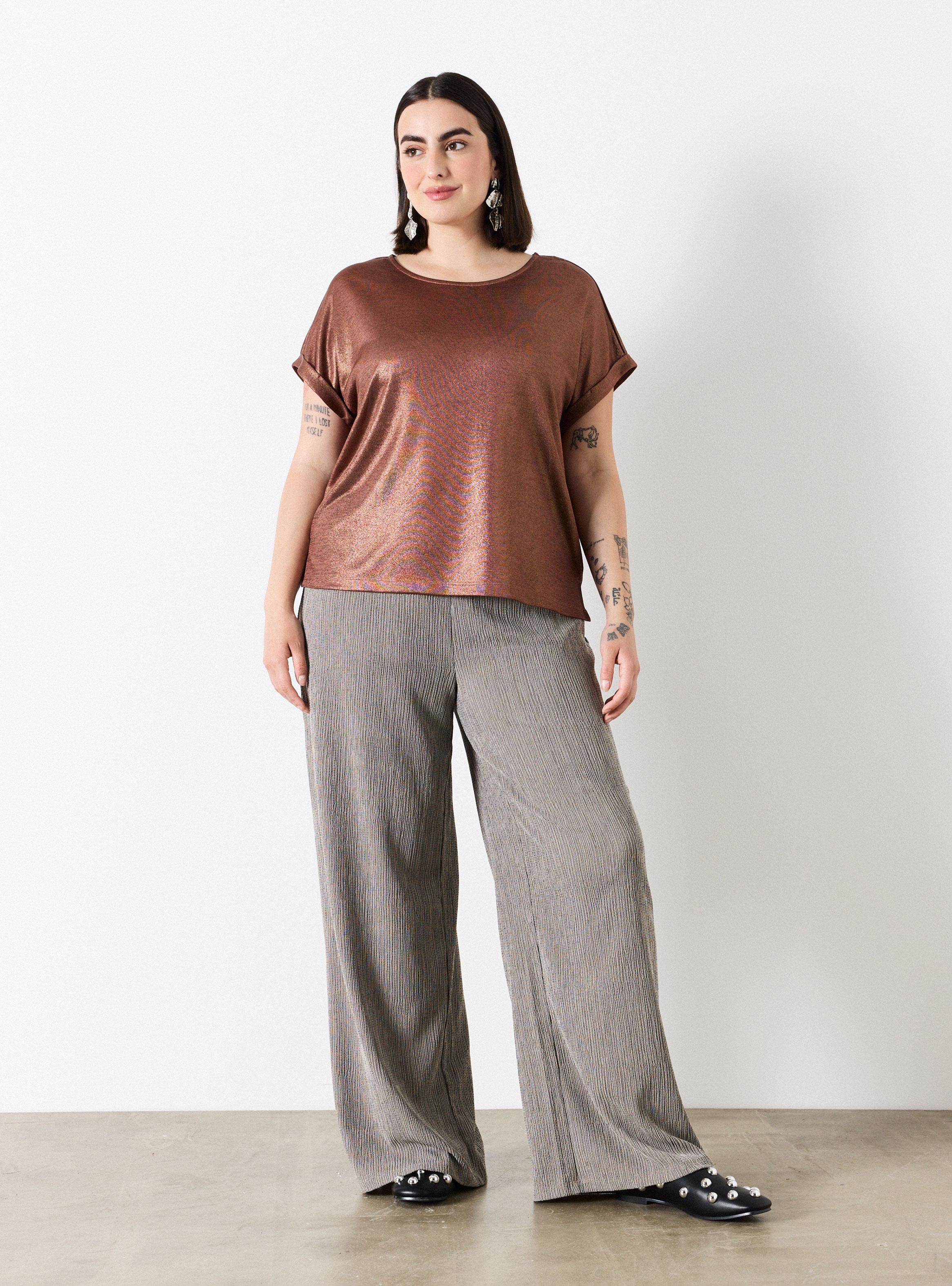 Polera Metalizada Manga Kimono-4