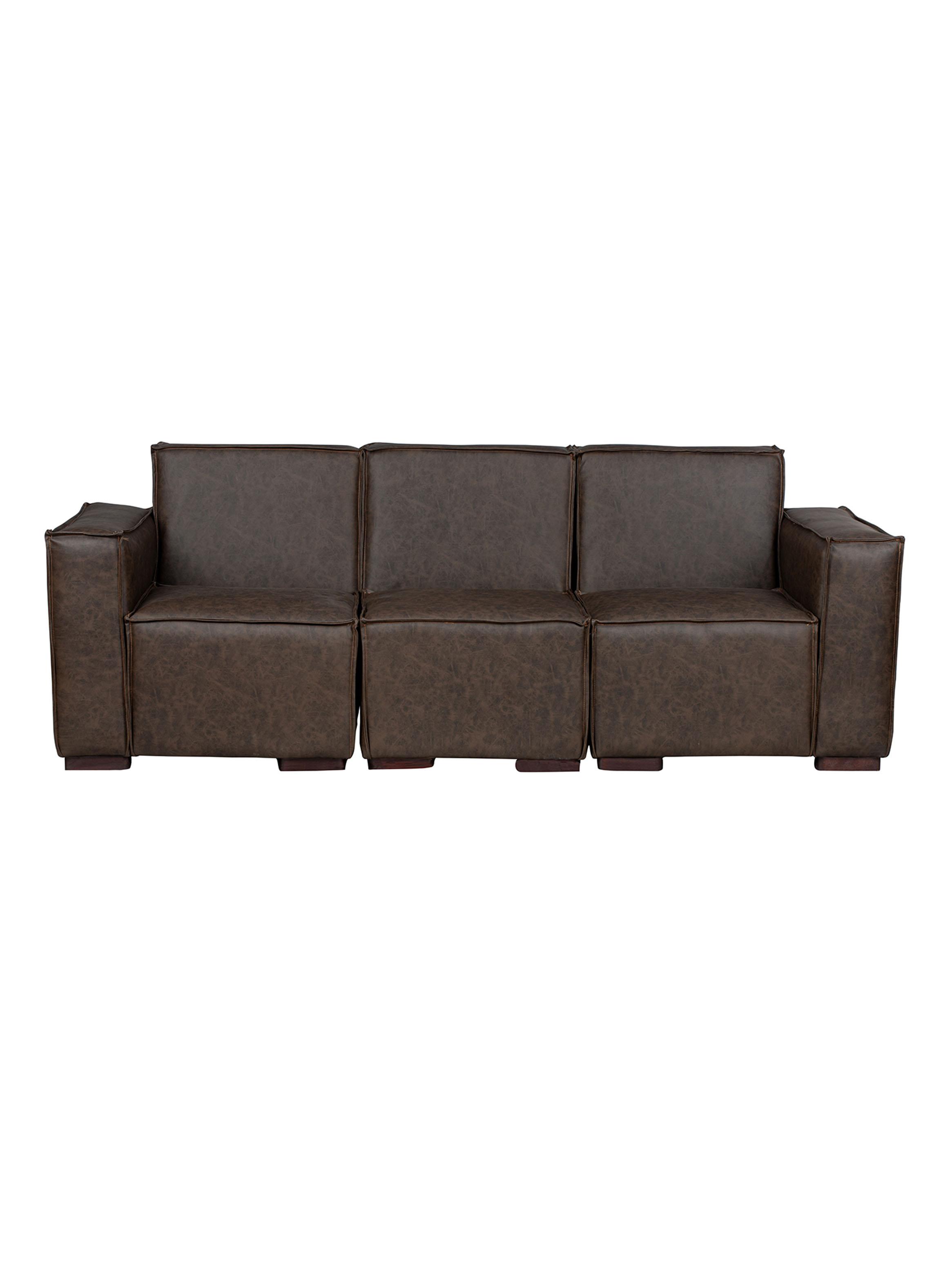 Sofá Modular 3 cuerpos y 2 Poufs - Tela Lino Finesse-2