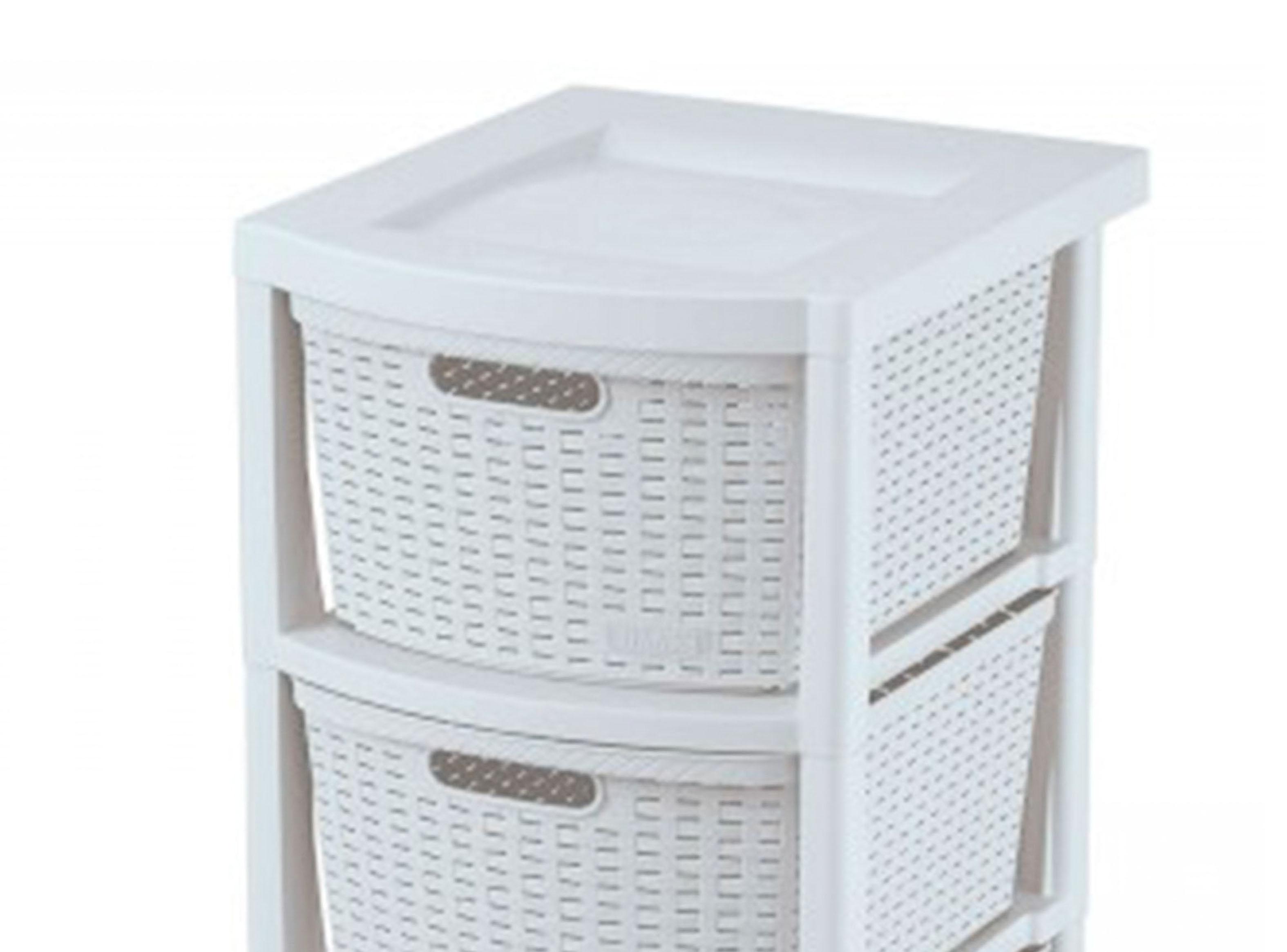 Cajonera Rattan Blanco 39 x 33 x 66 cm Rimax-2