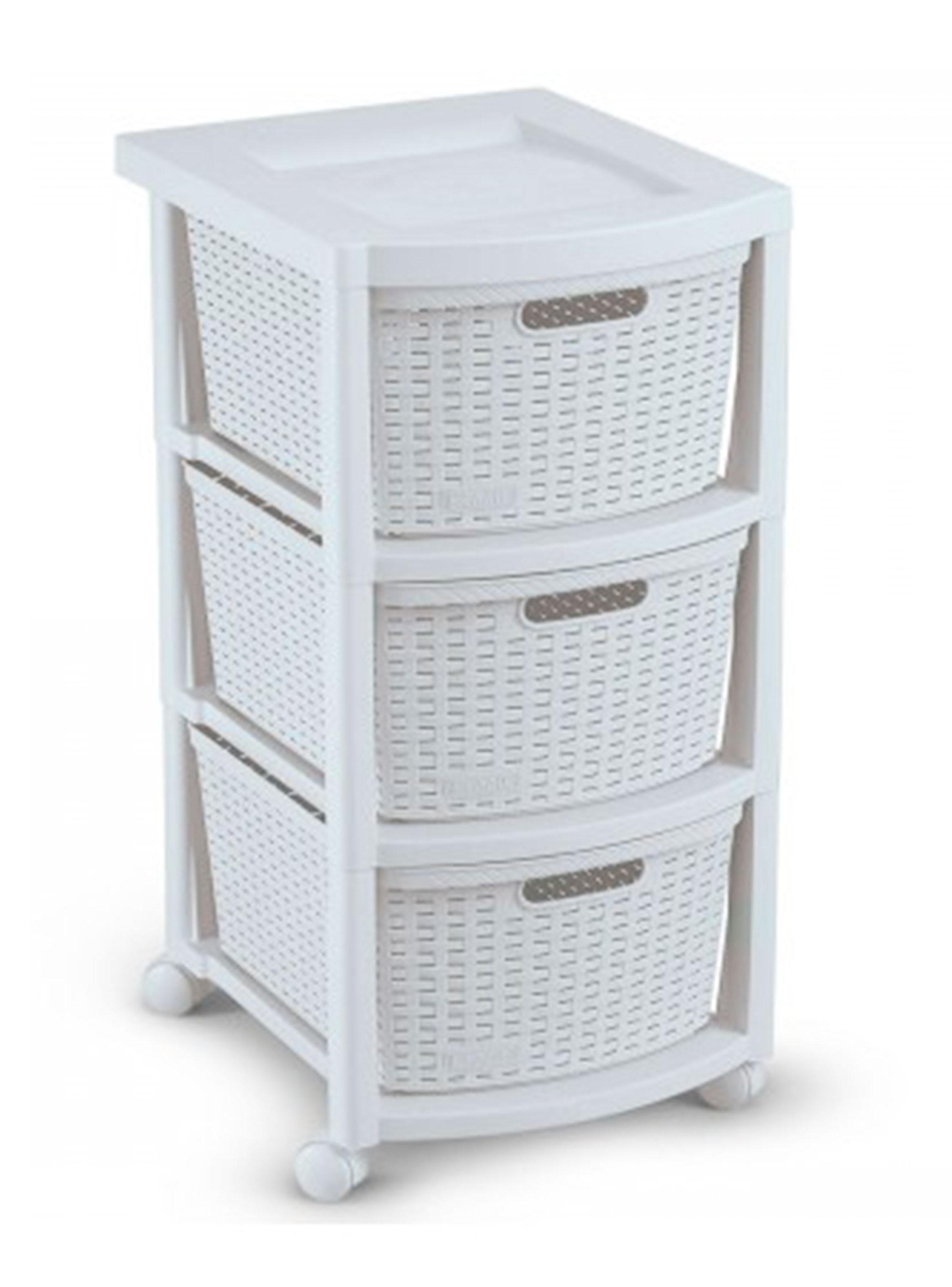 Cajonera Rattan Blanco 39 x 33 x 66 cm Rimax-0