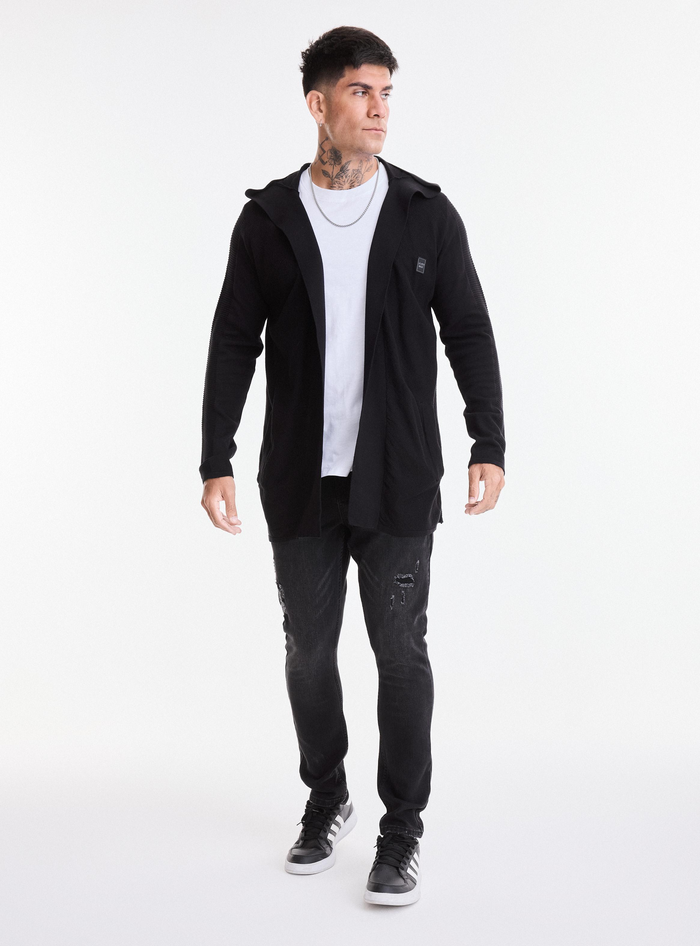 Chaleco Abierto Tipo Capa Capucha-4