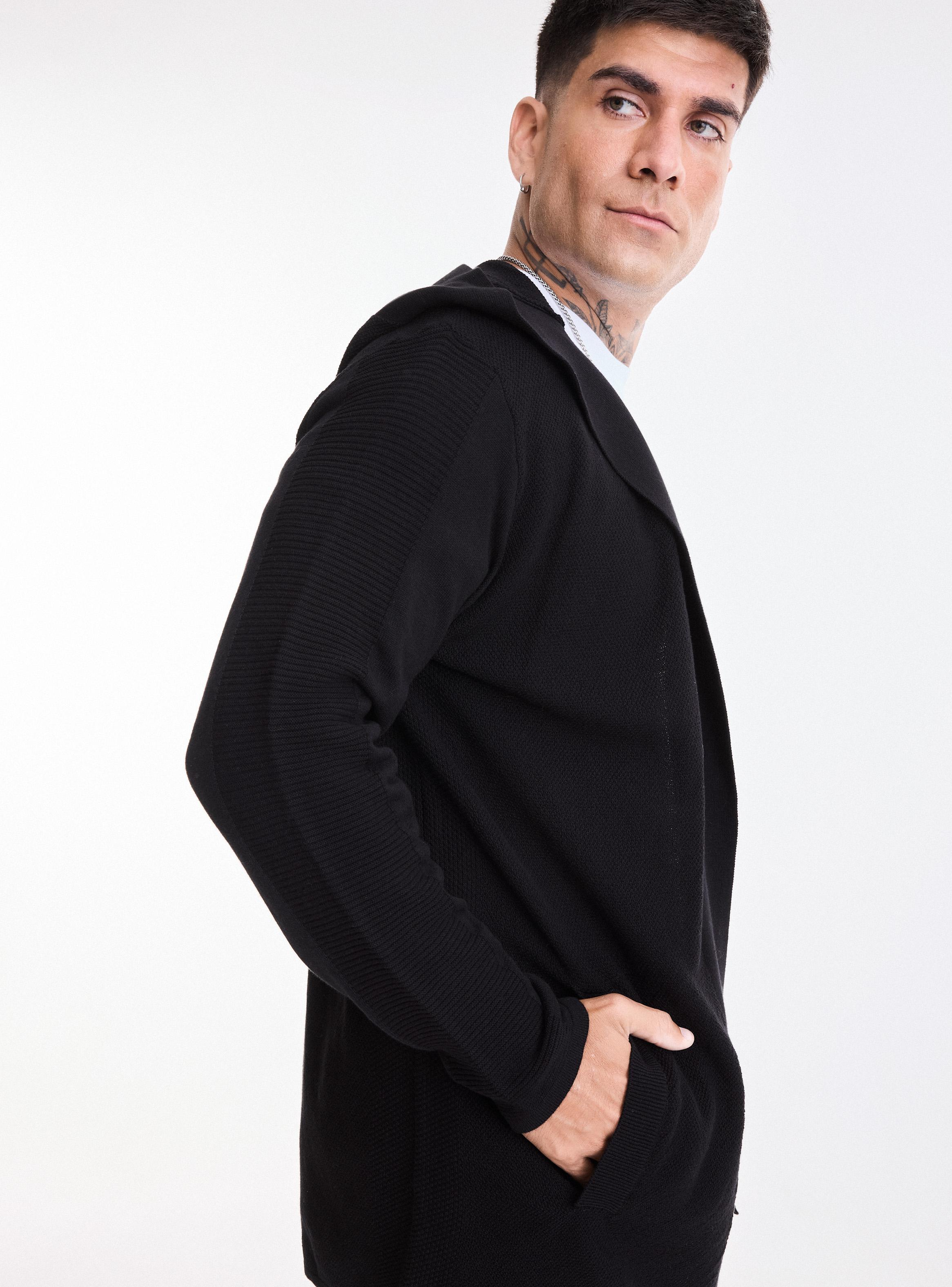 Chaleco Abierto Tipo Capa Capucha-3