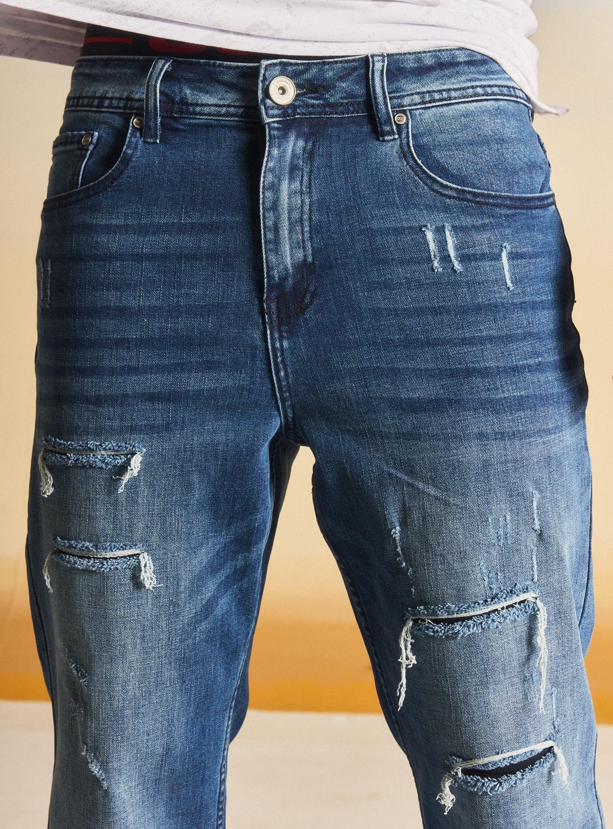 Jeans Relaxed Fit Desgastado con Roturas-2