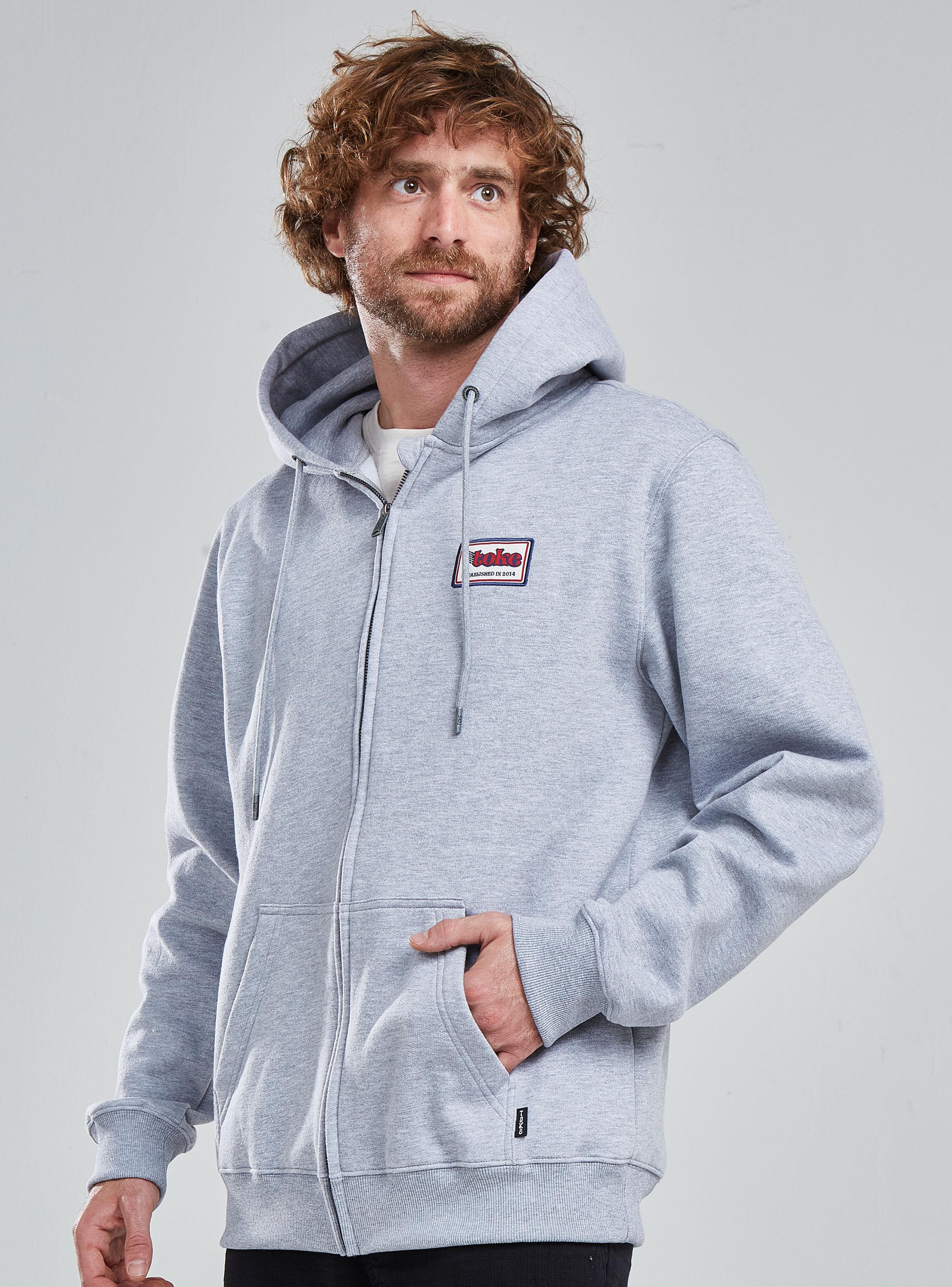 Polerón Full Zipper con Capucha Logo Parche-3