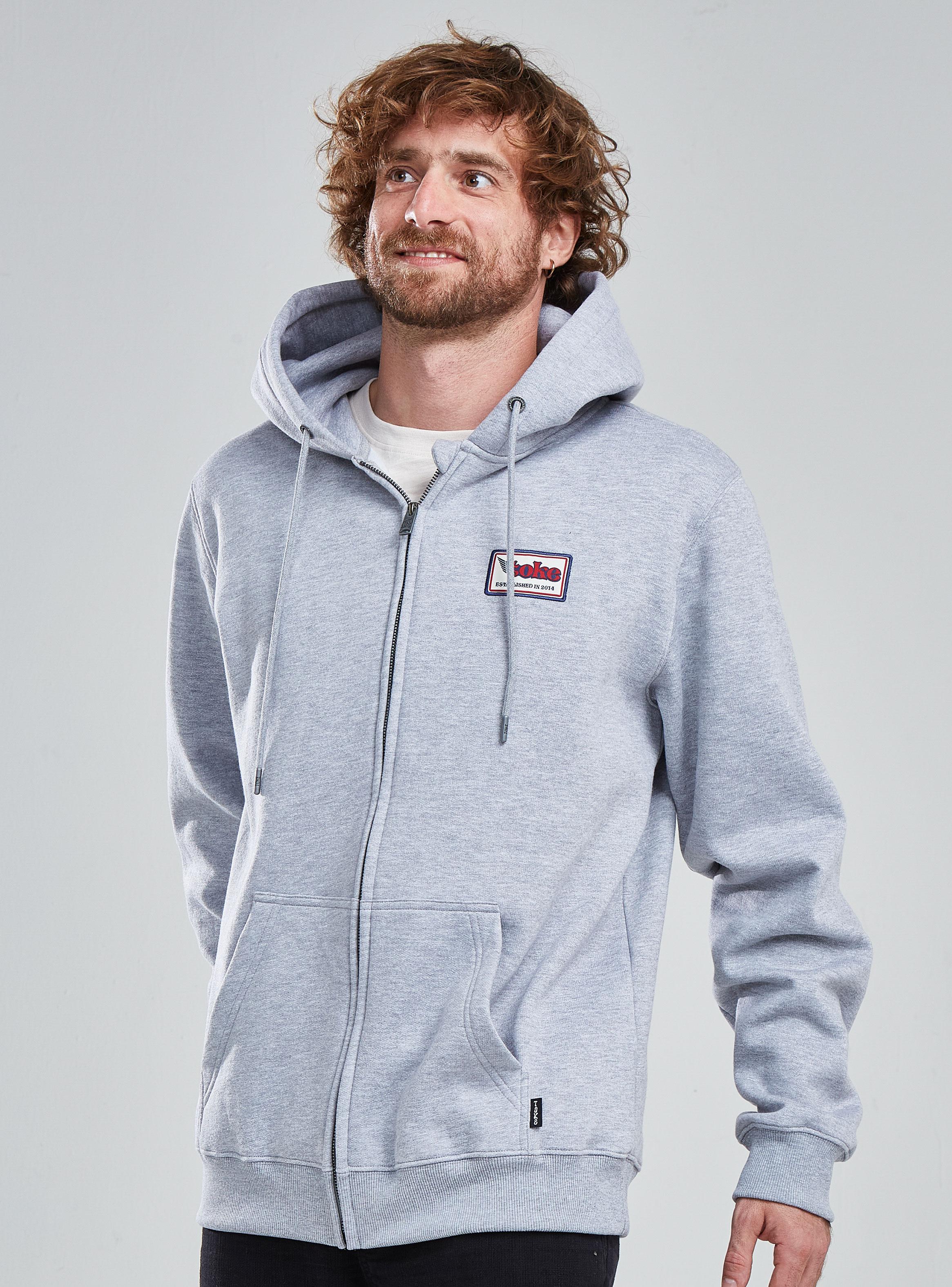 Polerón Full Zipper con Capucha Logo Parche-5