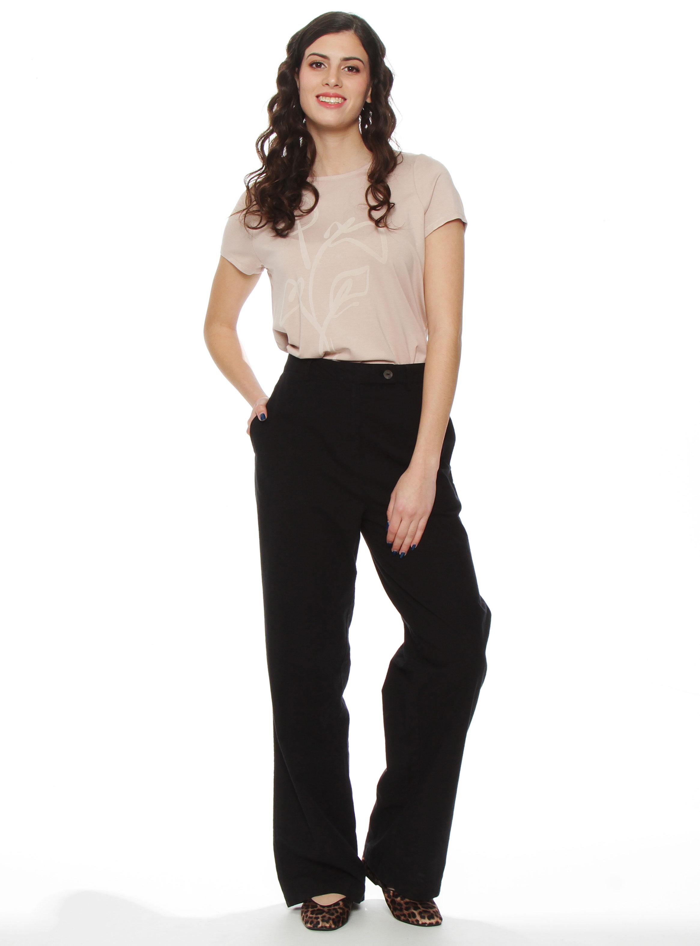 Pantalón Recto Tiro Alto Pretina Básica-4