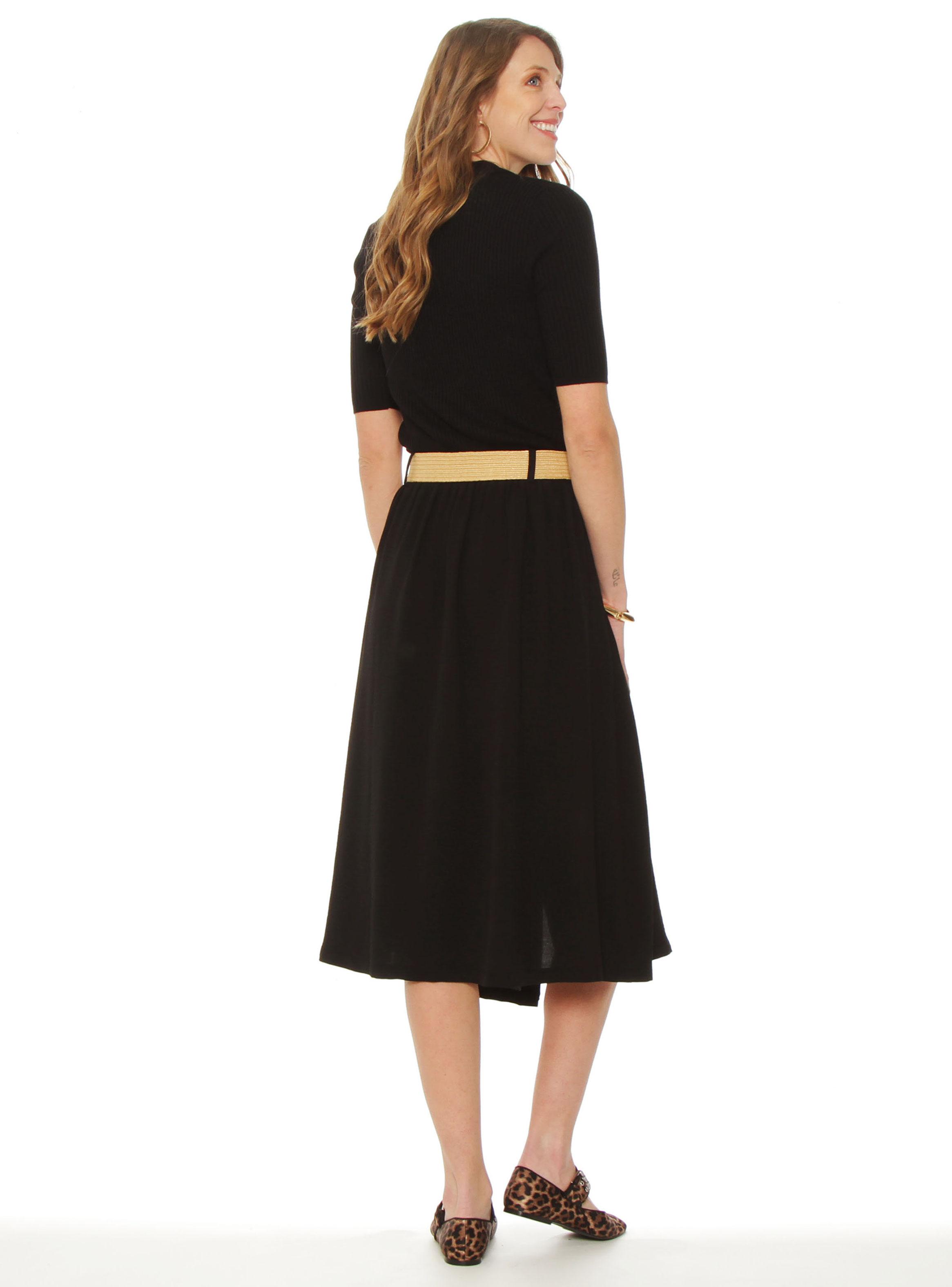 Falta Abotonada Pretina Básica con Cinturón-5