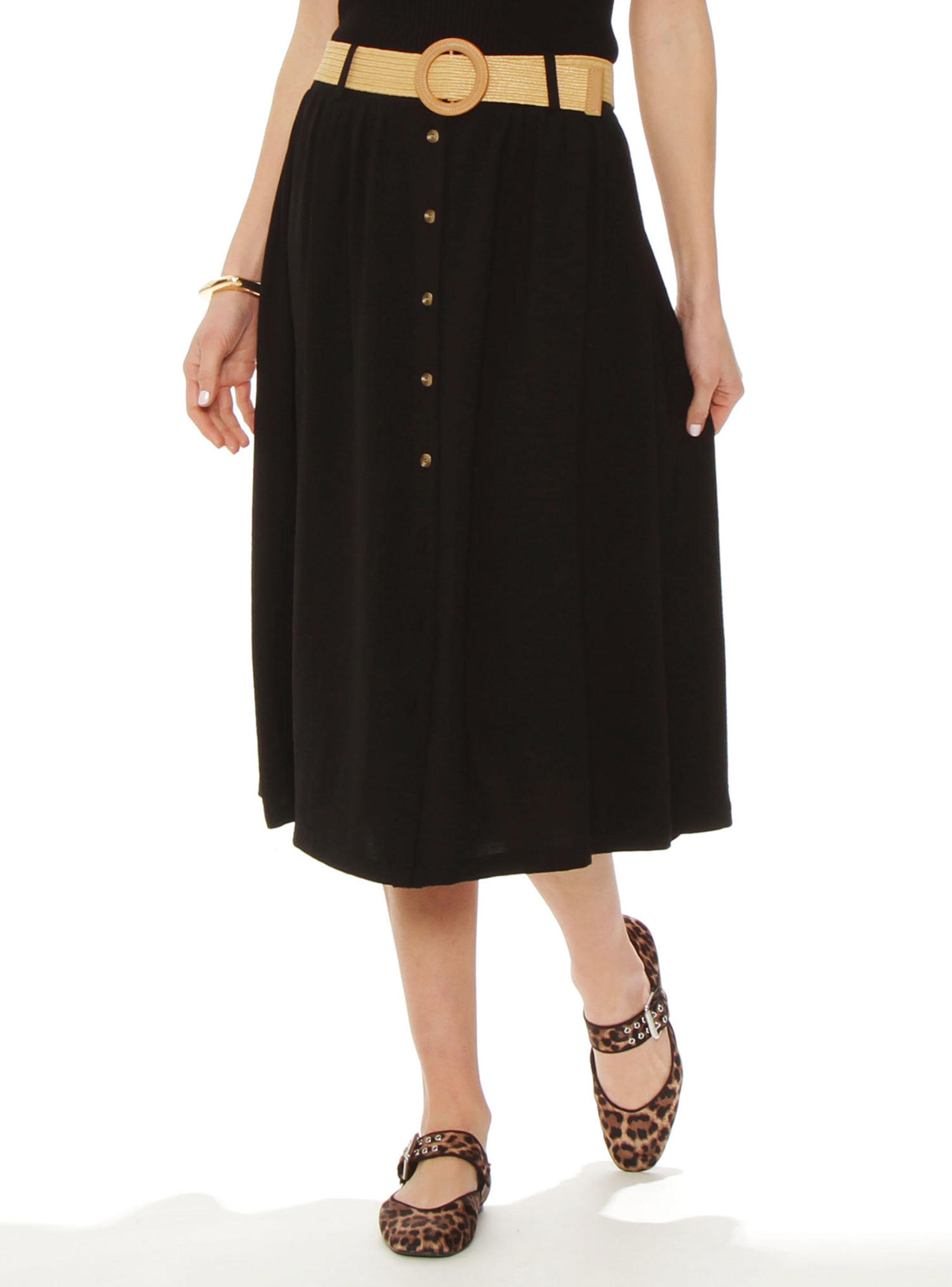 Falta Abotonada Pretina Básica con Cinturón-0