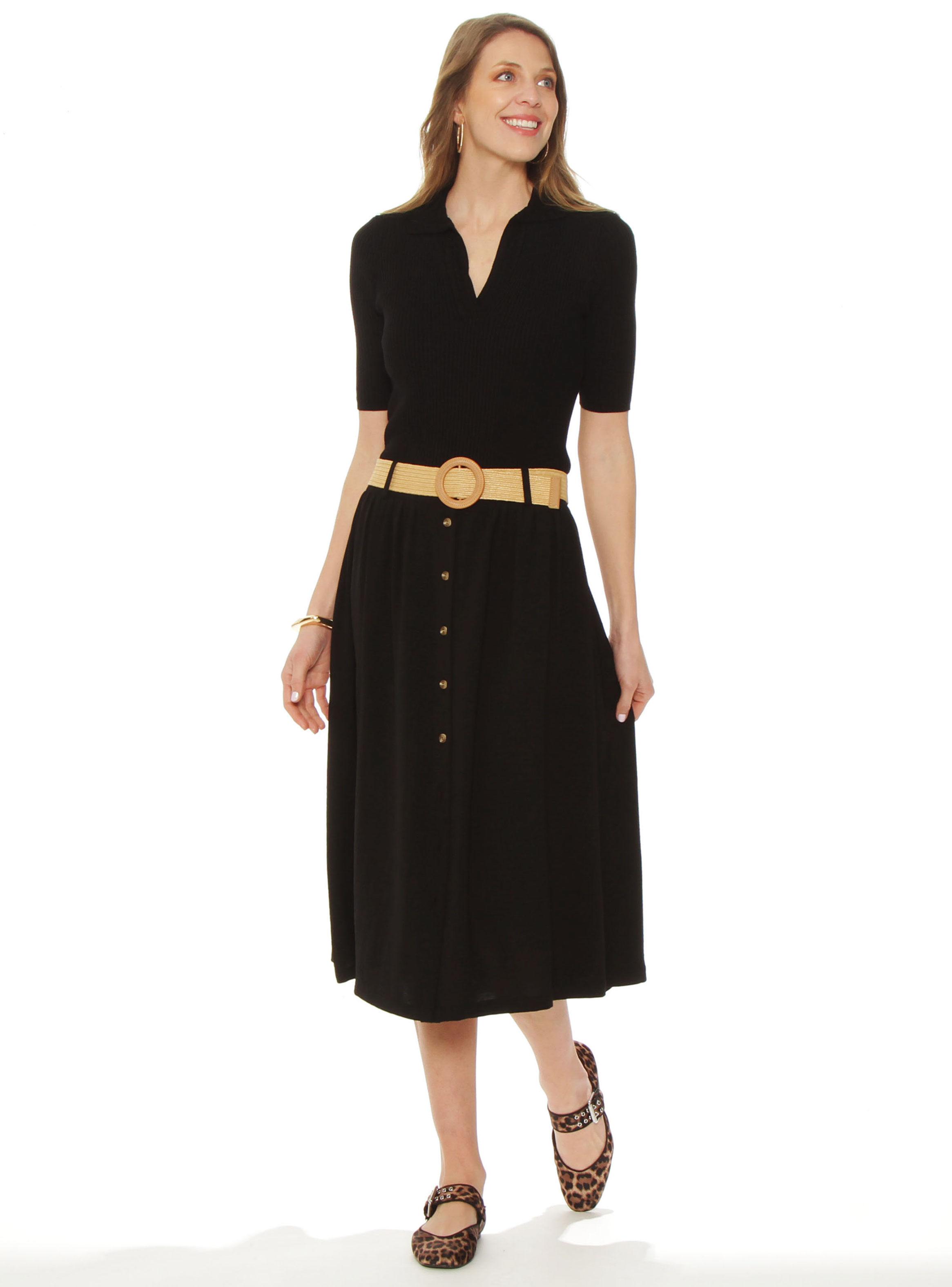 Falta Abotonada Pretina Básica con Cinturón-4