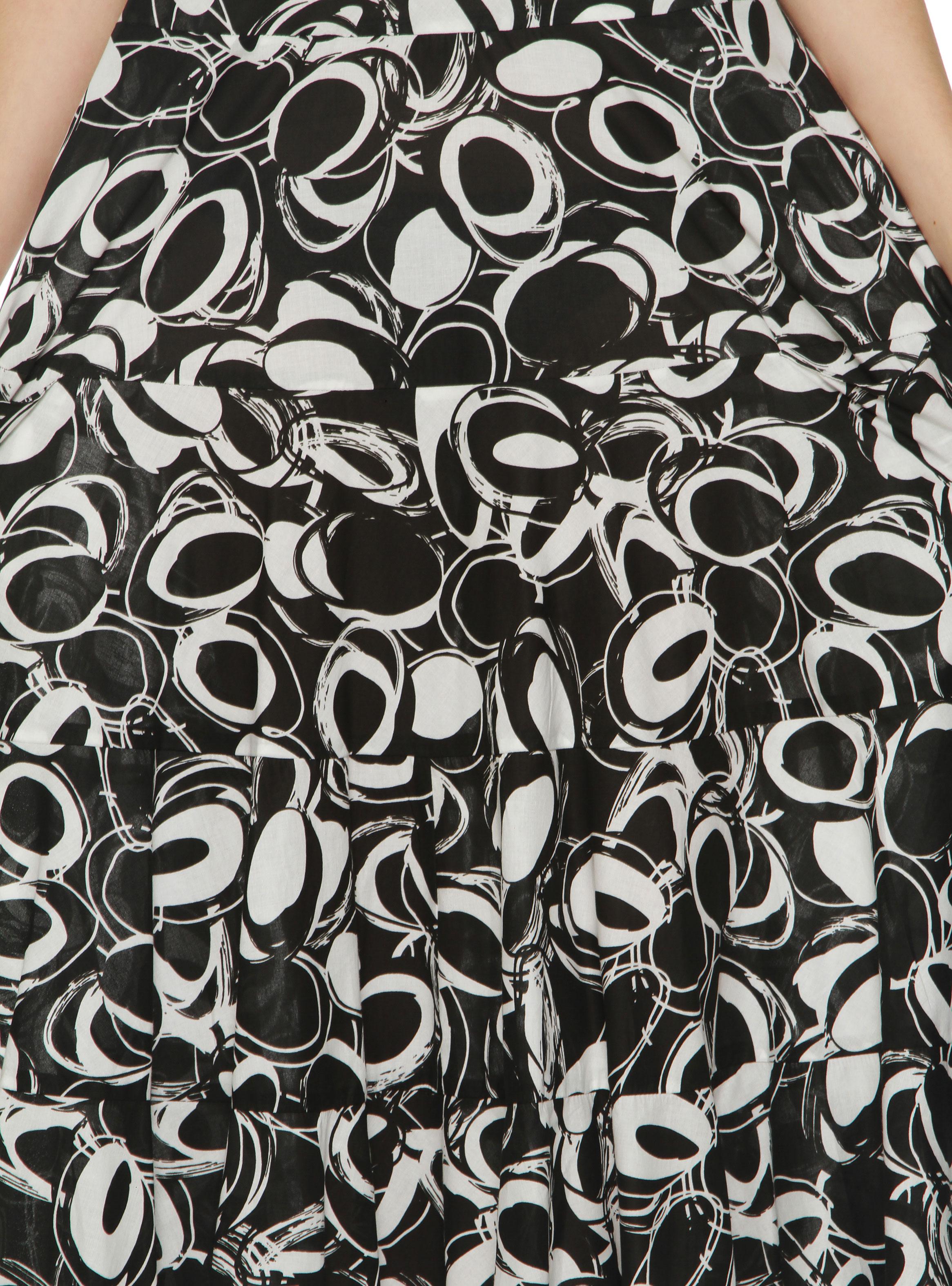 Vestido sin Manga Estampado Escote Redondo-4