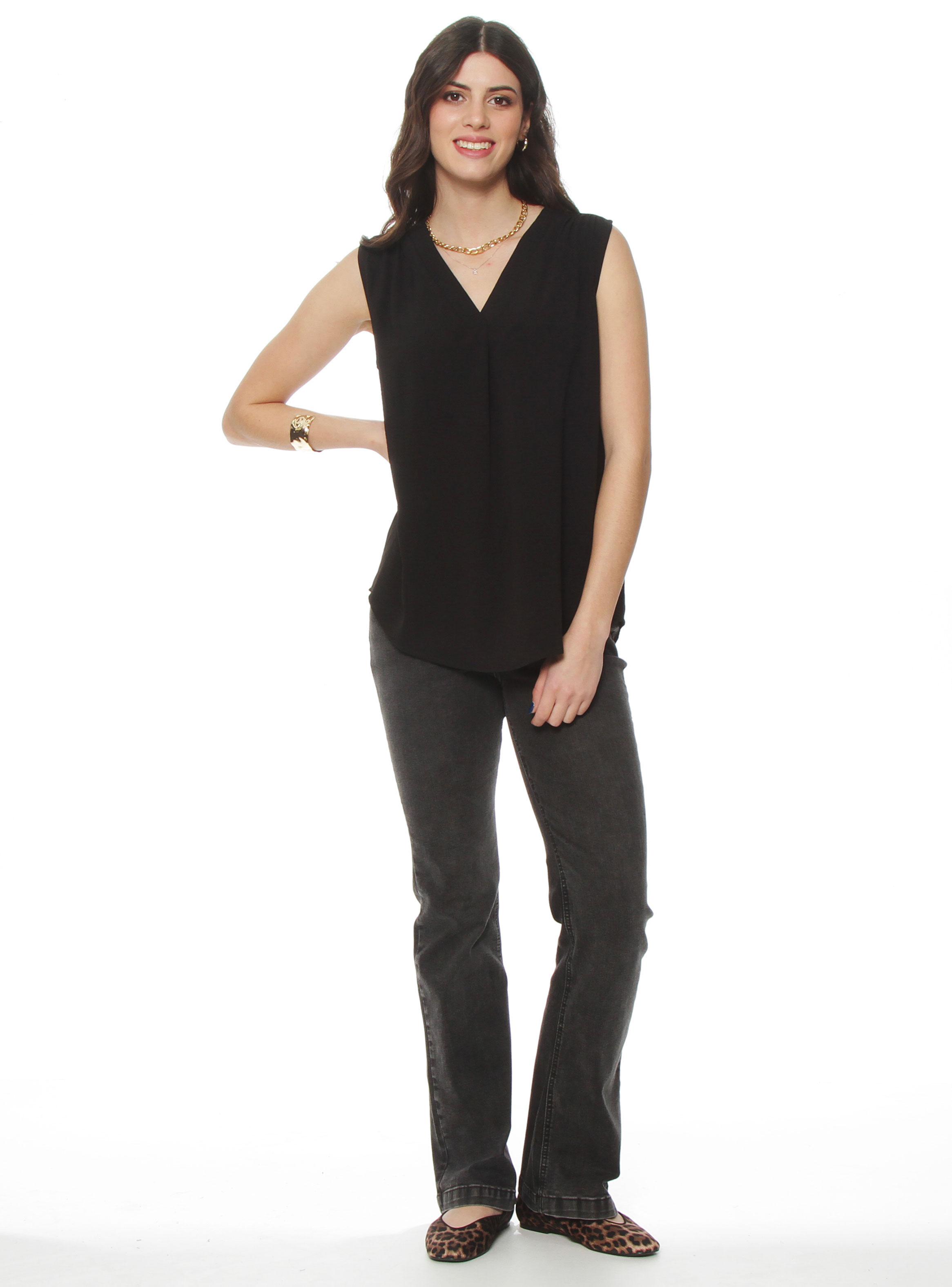 Blusa sin Manga Escote V-3