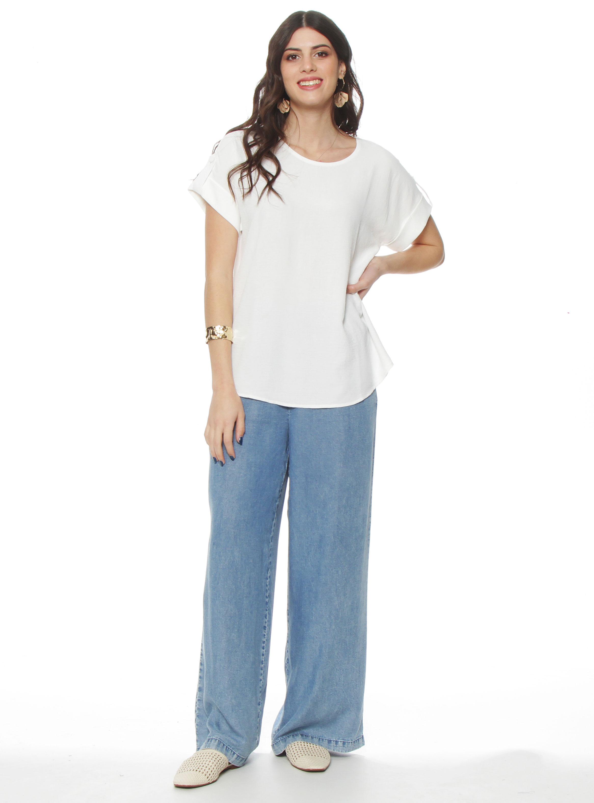 Blusa Manga Corta Escote Redondo-3