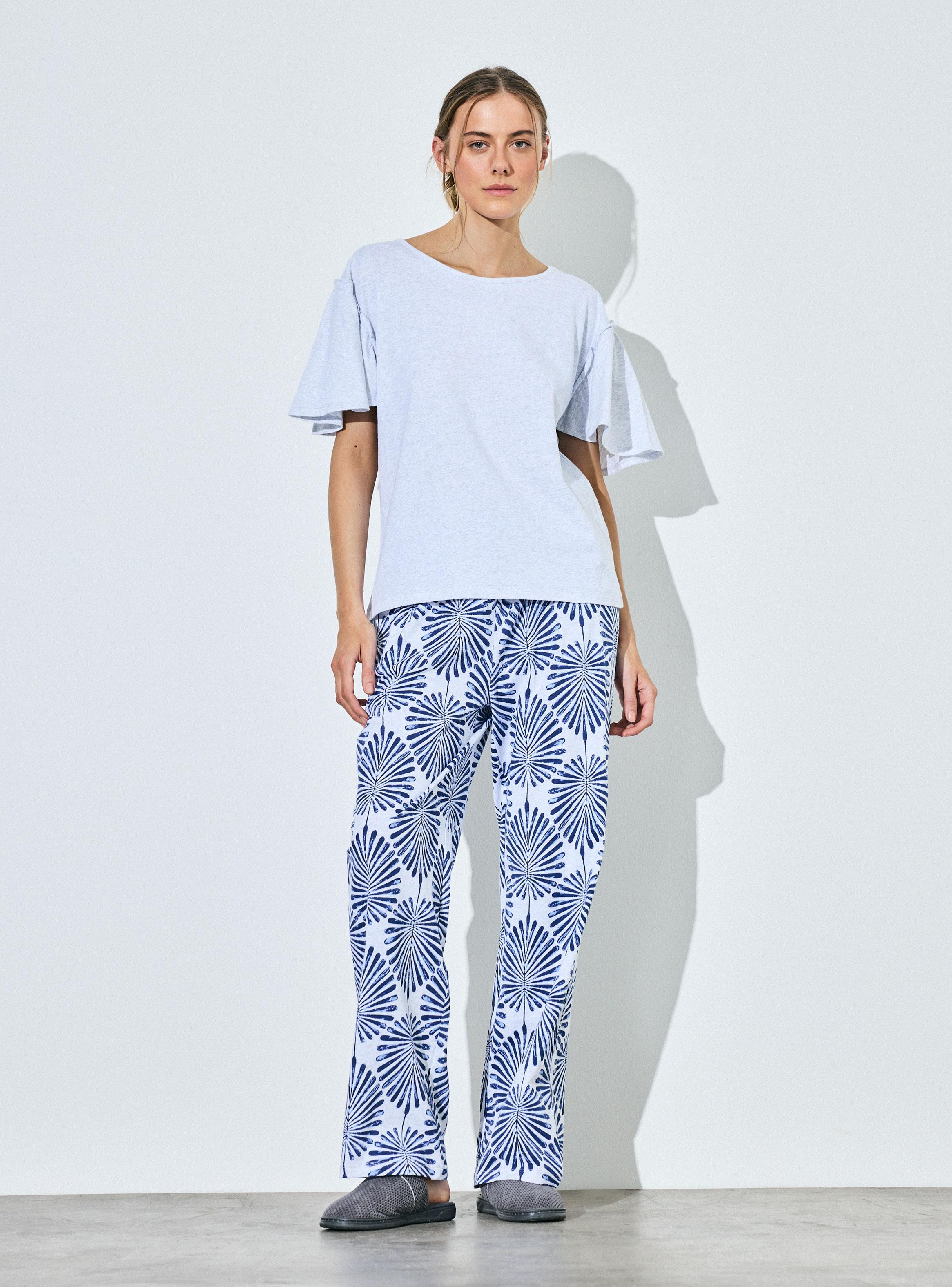 Pijama Polera con Vuelos Pant Estampado-4