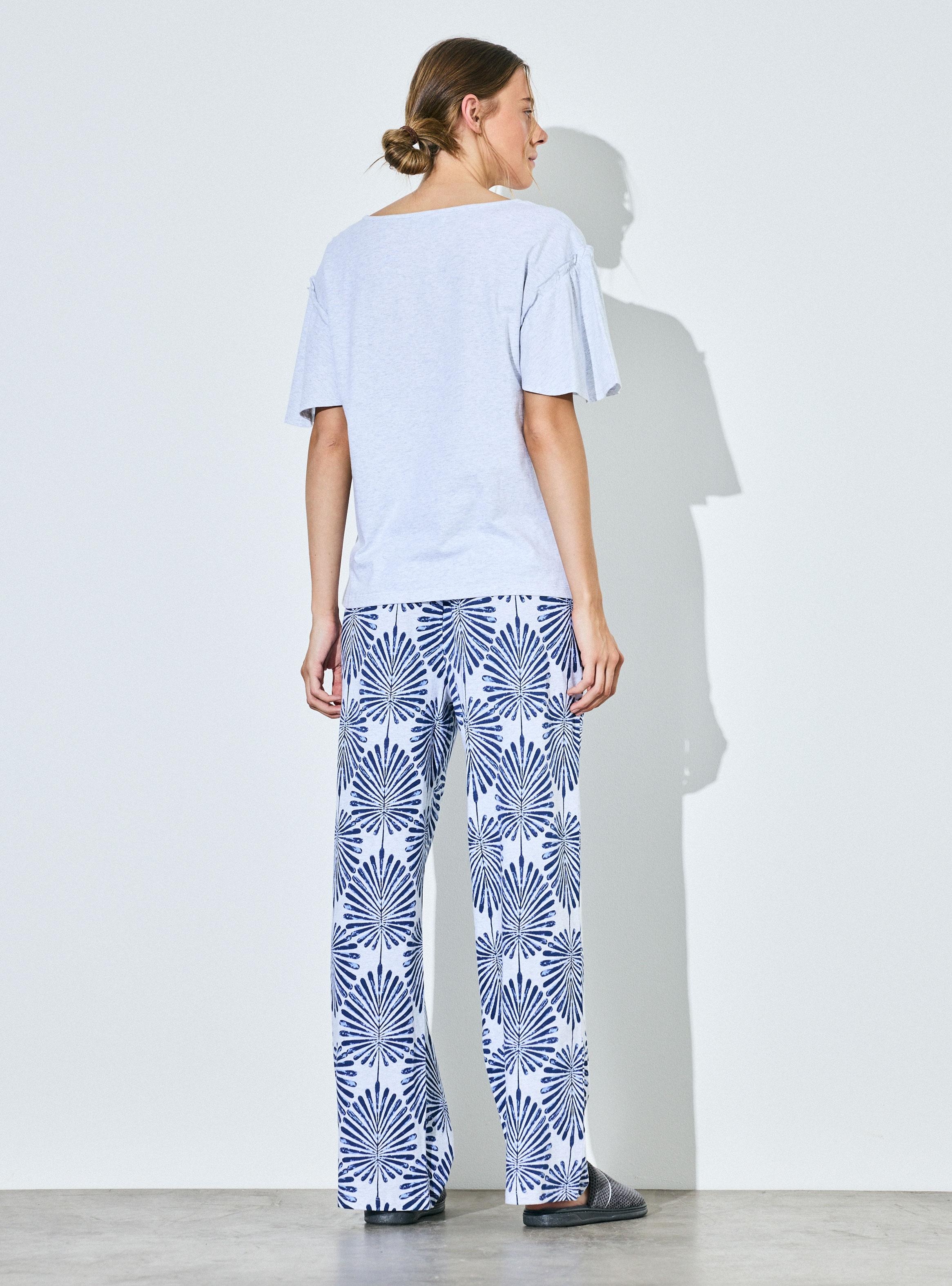 Pijama Polera con Vuelos Pant Estampado-5