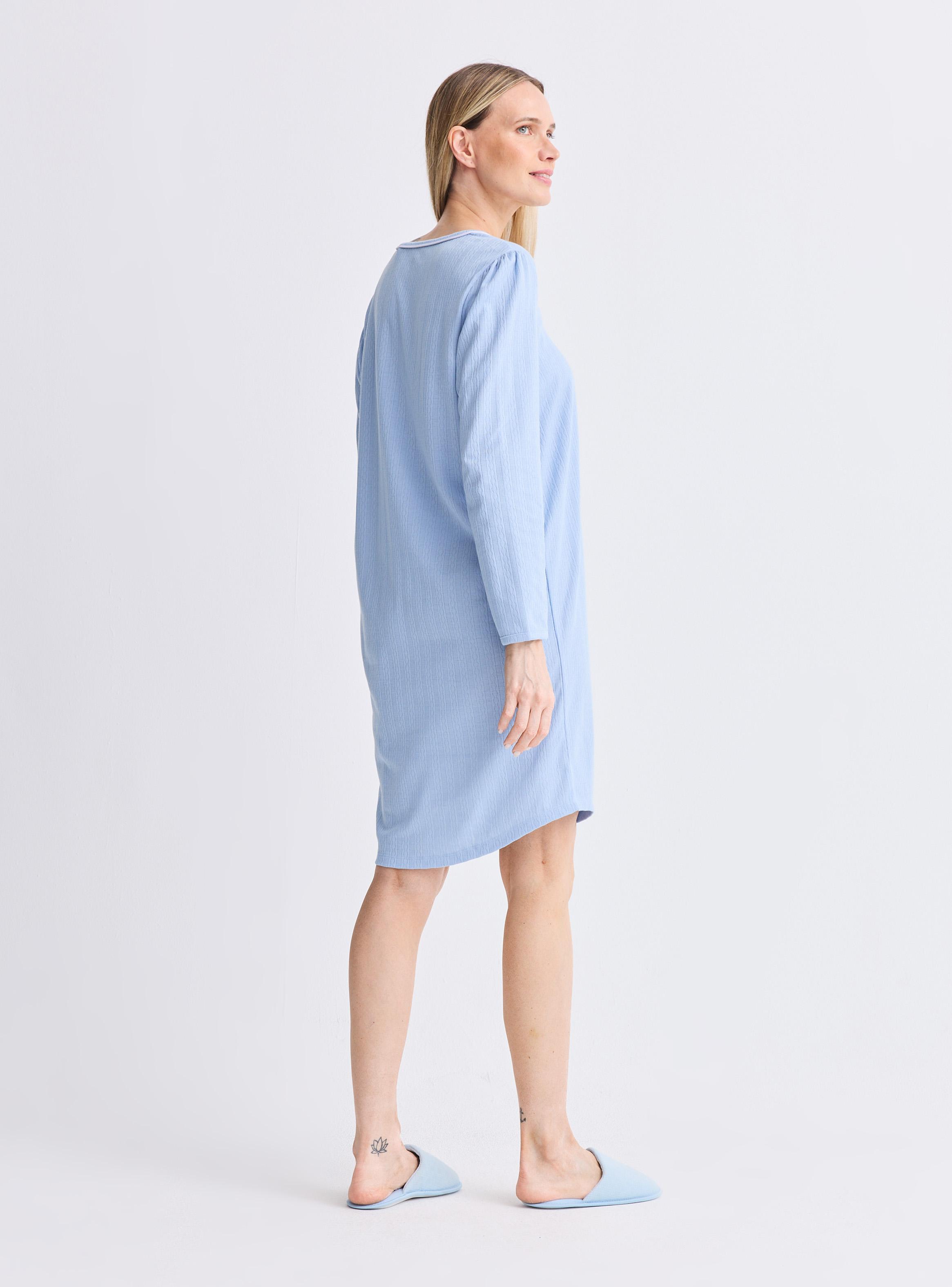 Camisa de Dormir Lisa con Detalle Broderie-5