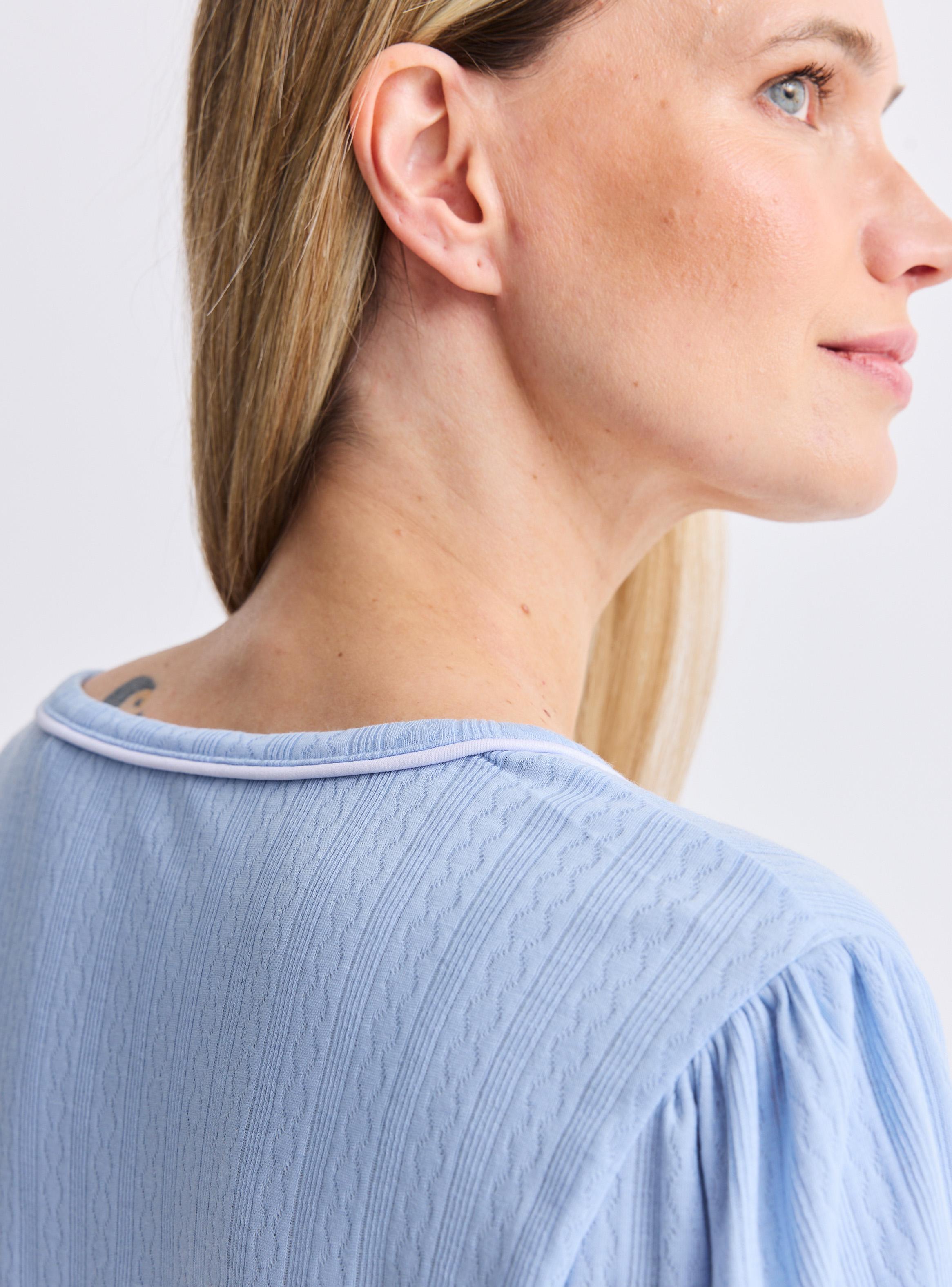 Camisa de Dormir Lisa con Detalle Broderie-3