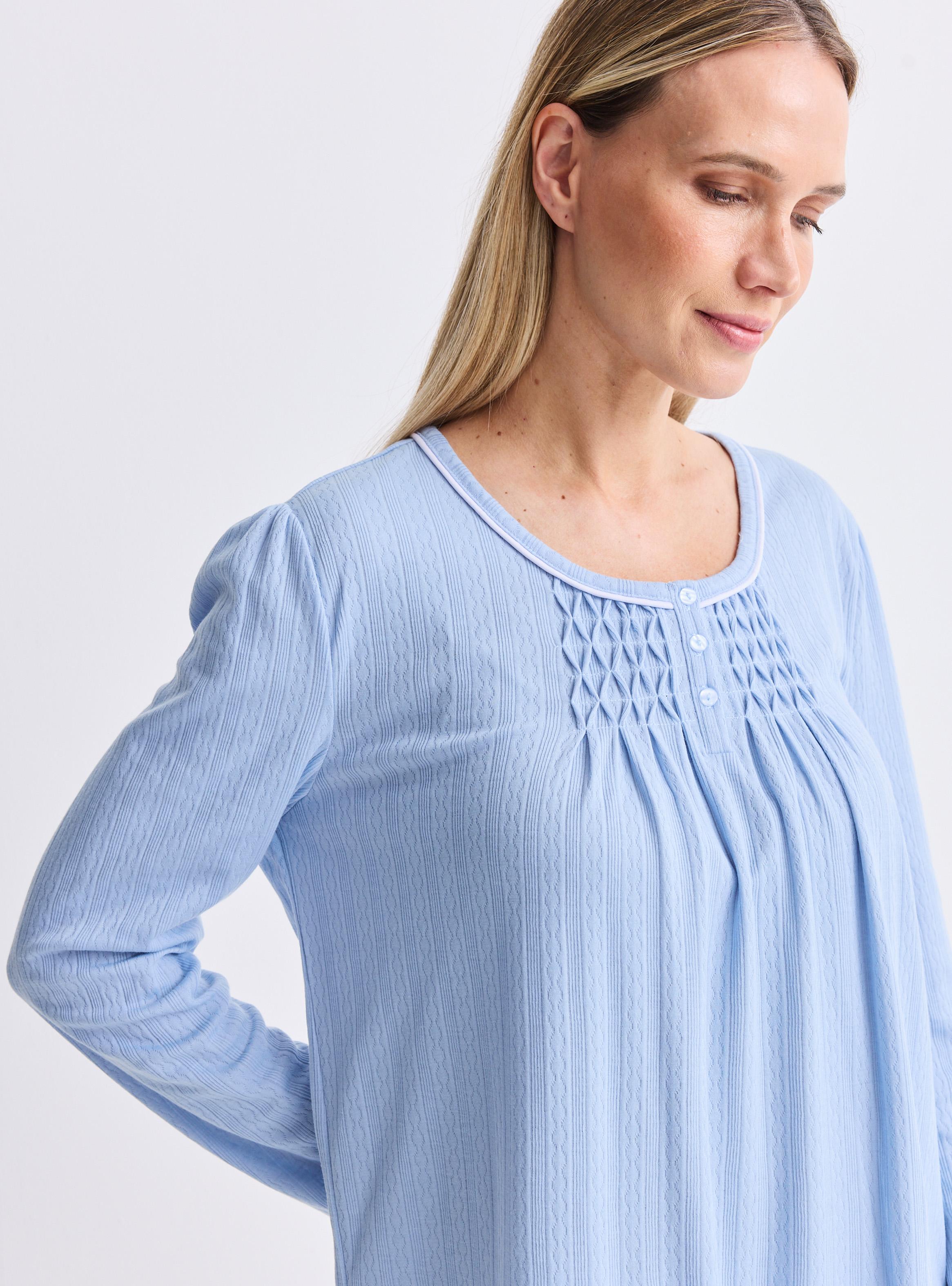 Camisa de Dormir Lisa con Detalle Broderie-2