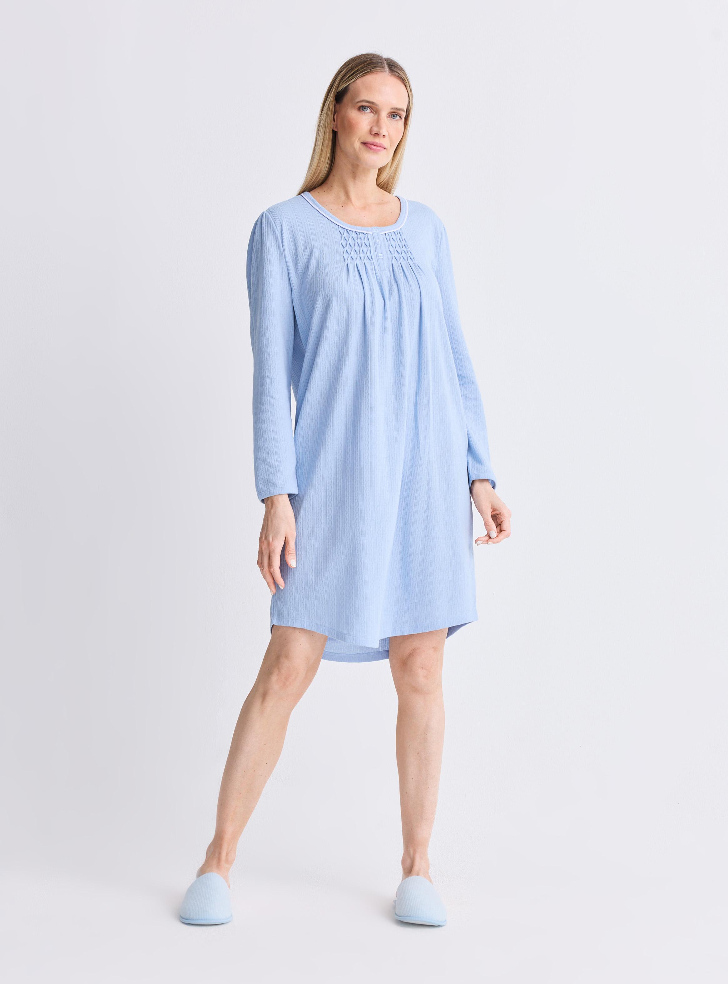 Camisa de Dormir Lisa con Detalle Broderie-4