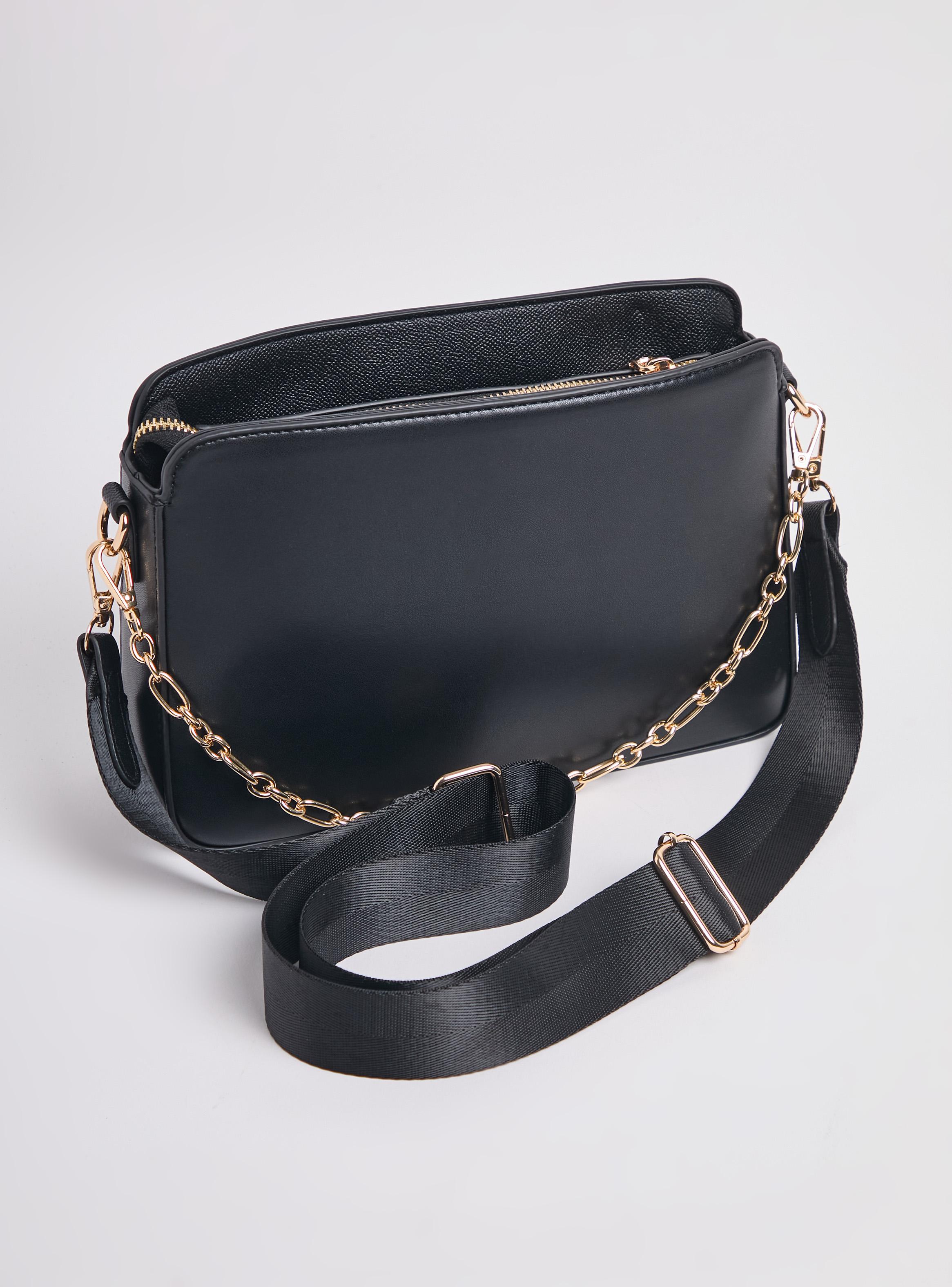 Cartera Crossbody con Cadena Decorativa-4