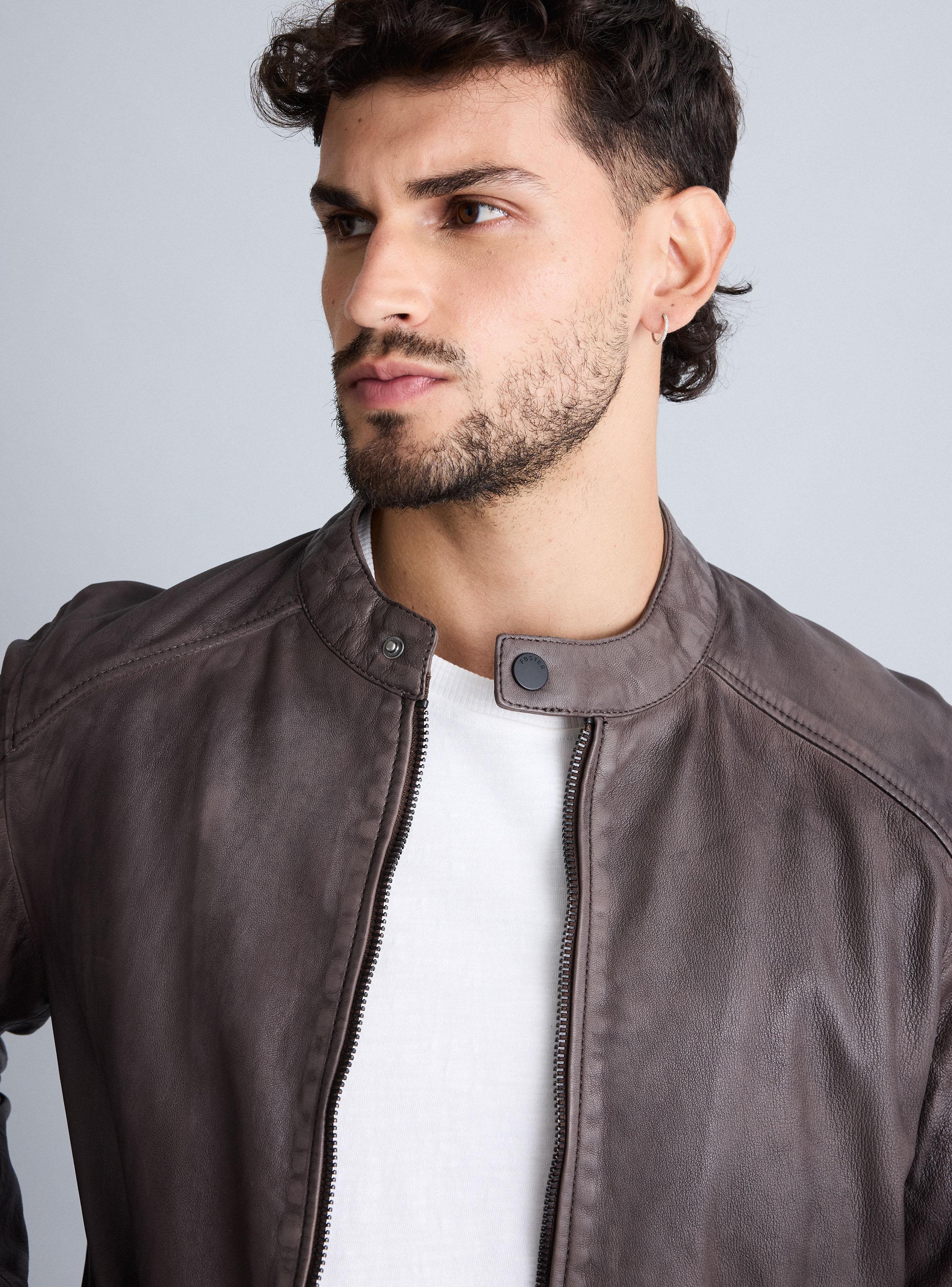 Chaqueta Cuero Clásico Cuello-2