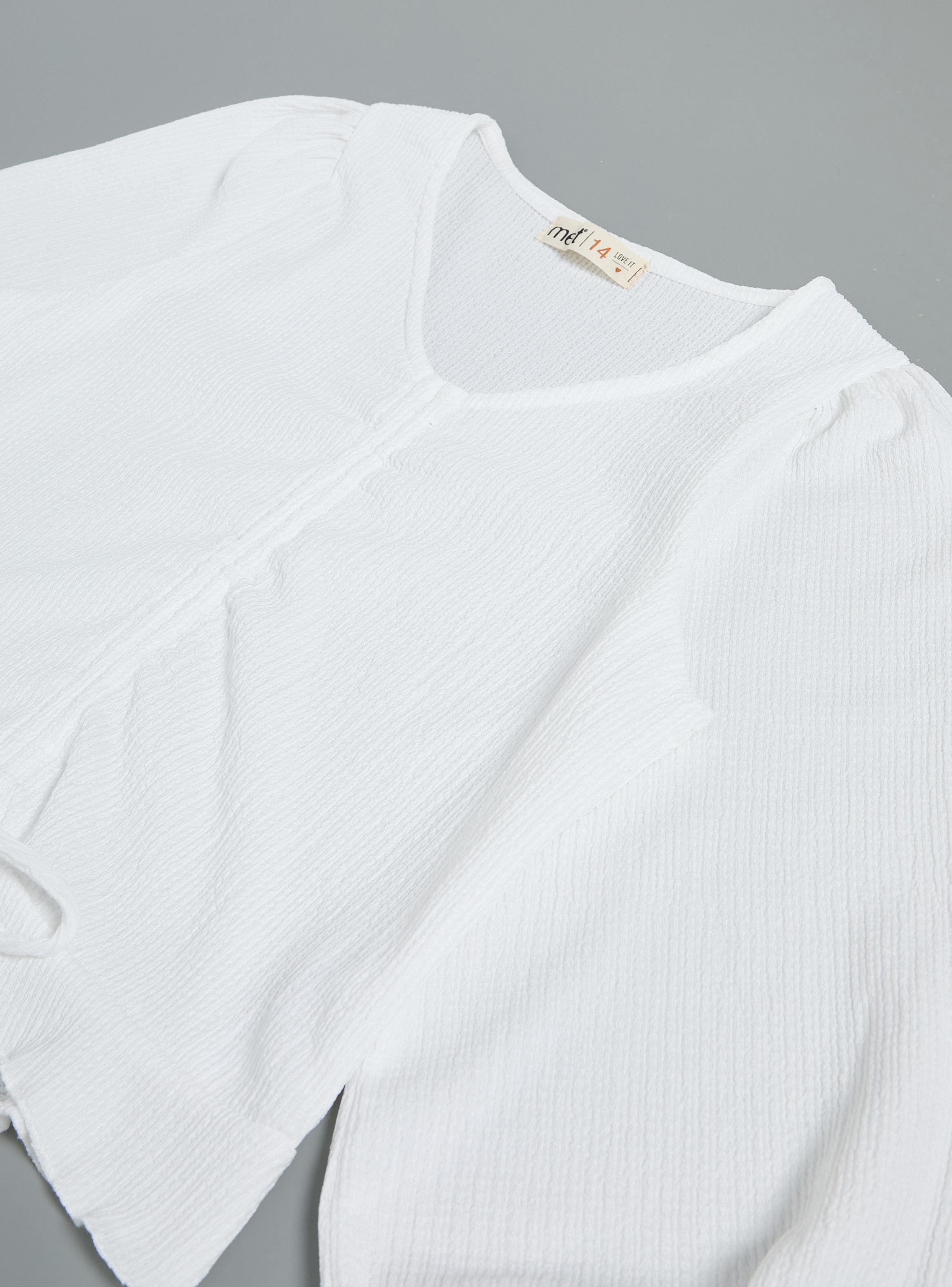 Blusa Manga Globo con Recogido Frontal-2