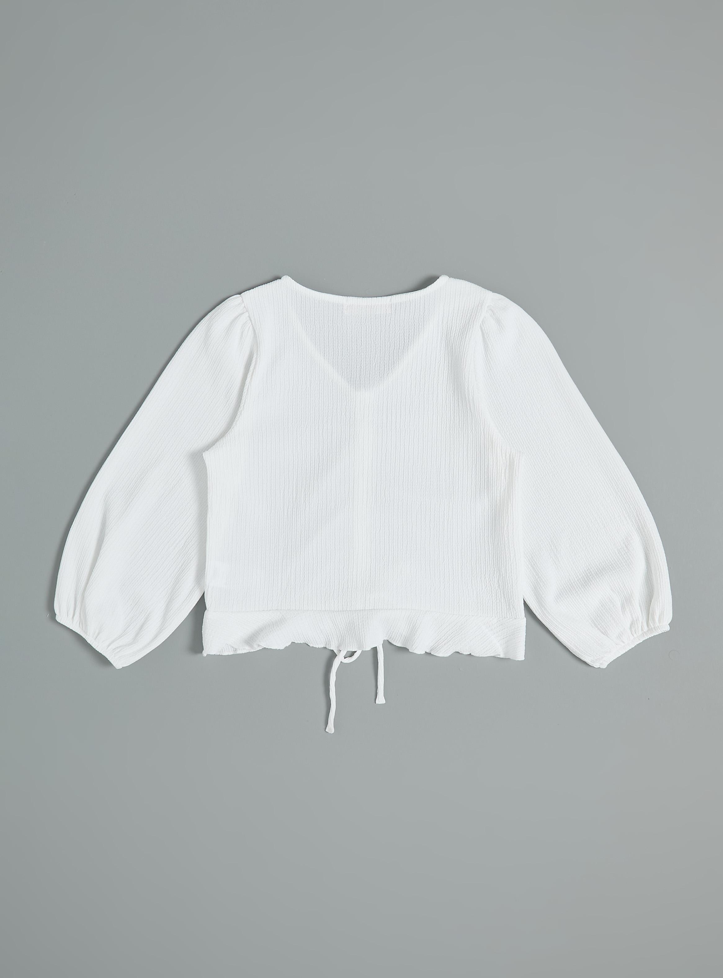 Blusa Manga Globo con Recogido Frontal-2