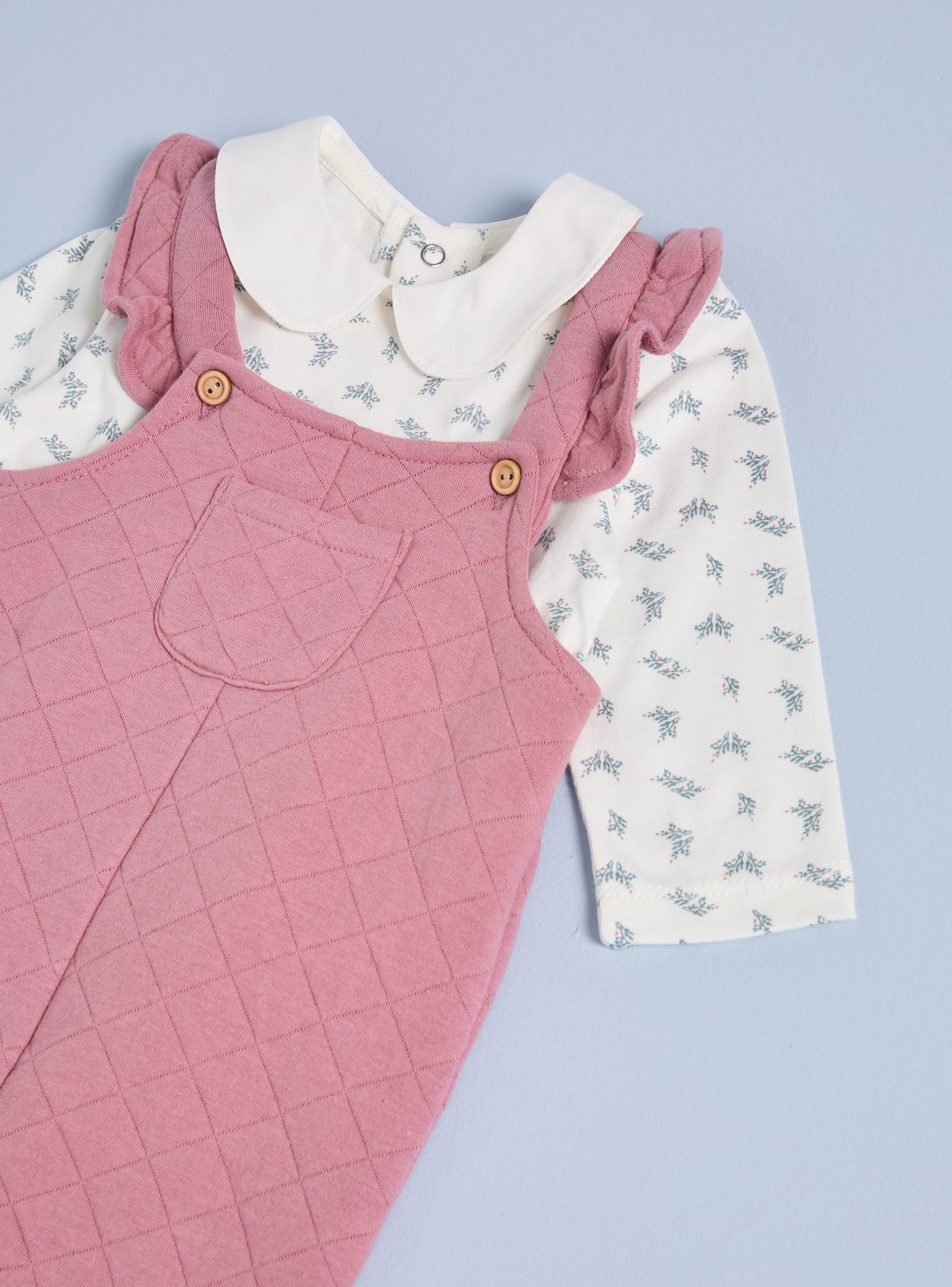 Conjunto Jardinera con Polera Estampada Floral-3