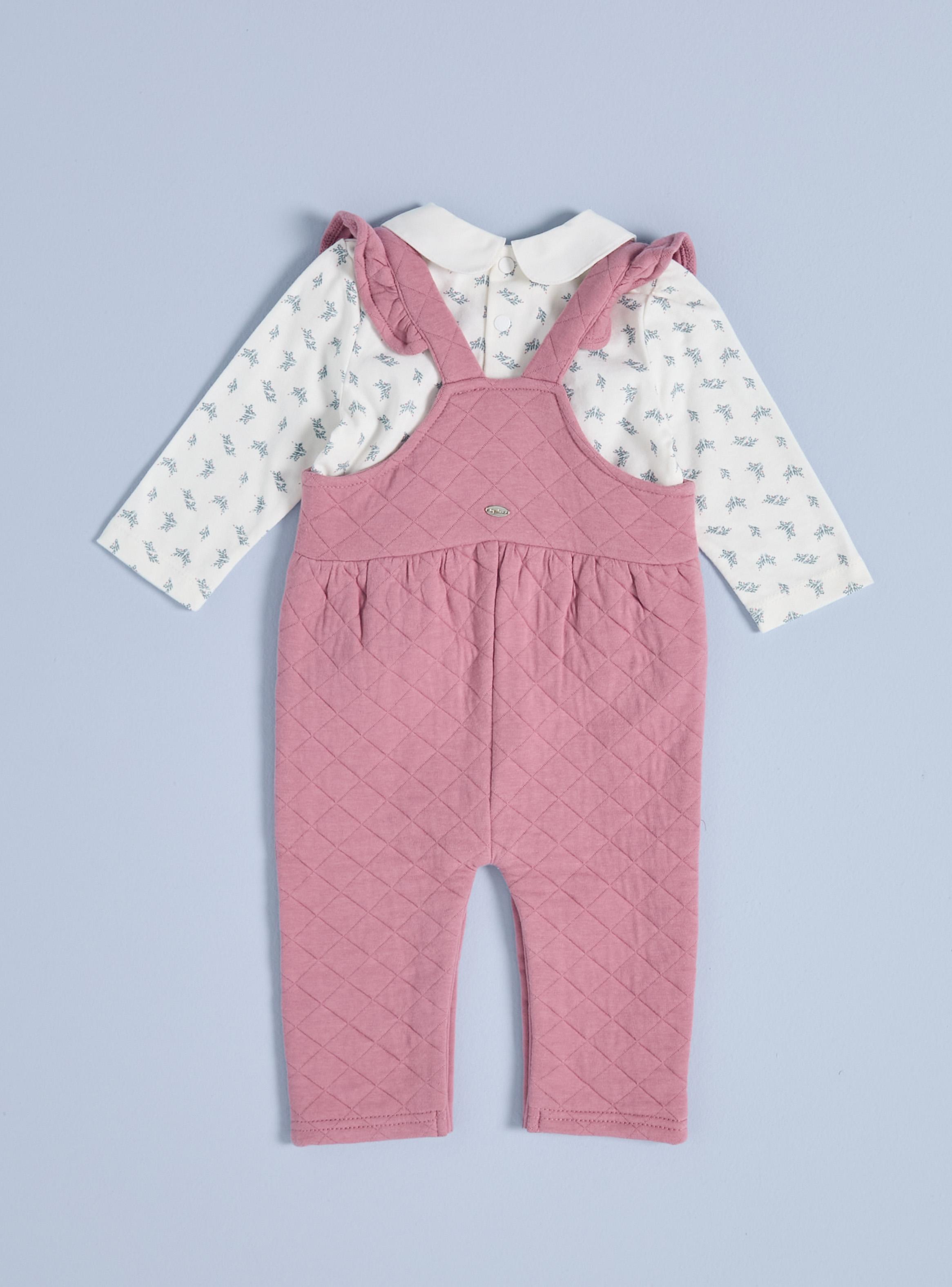 Conjunto Jardinera con Polera Estampada Floral-2