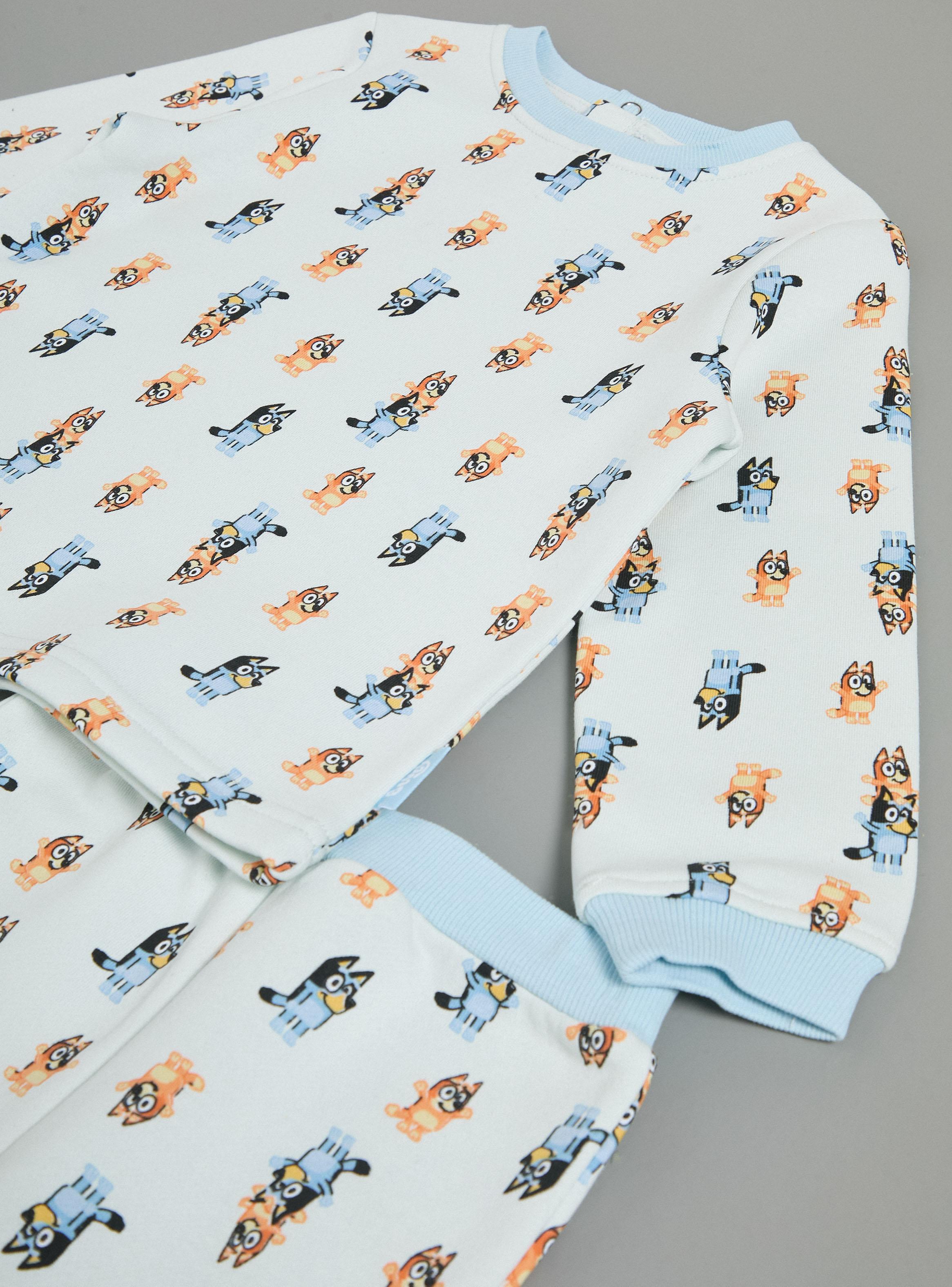 Pijama Celeste Full Estampado Bluey y Bingo-3