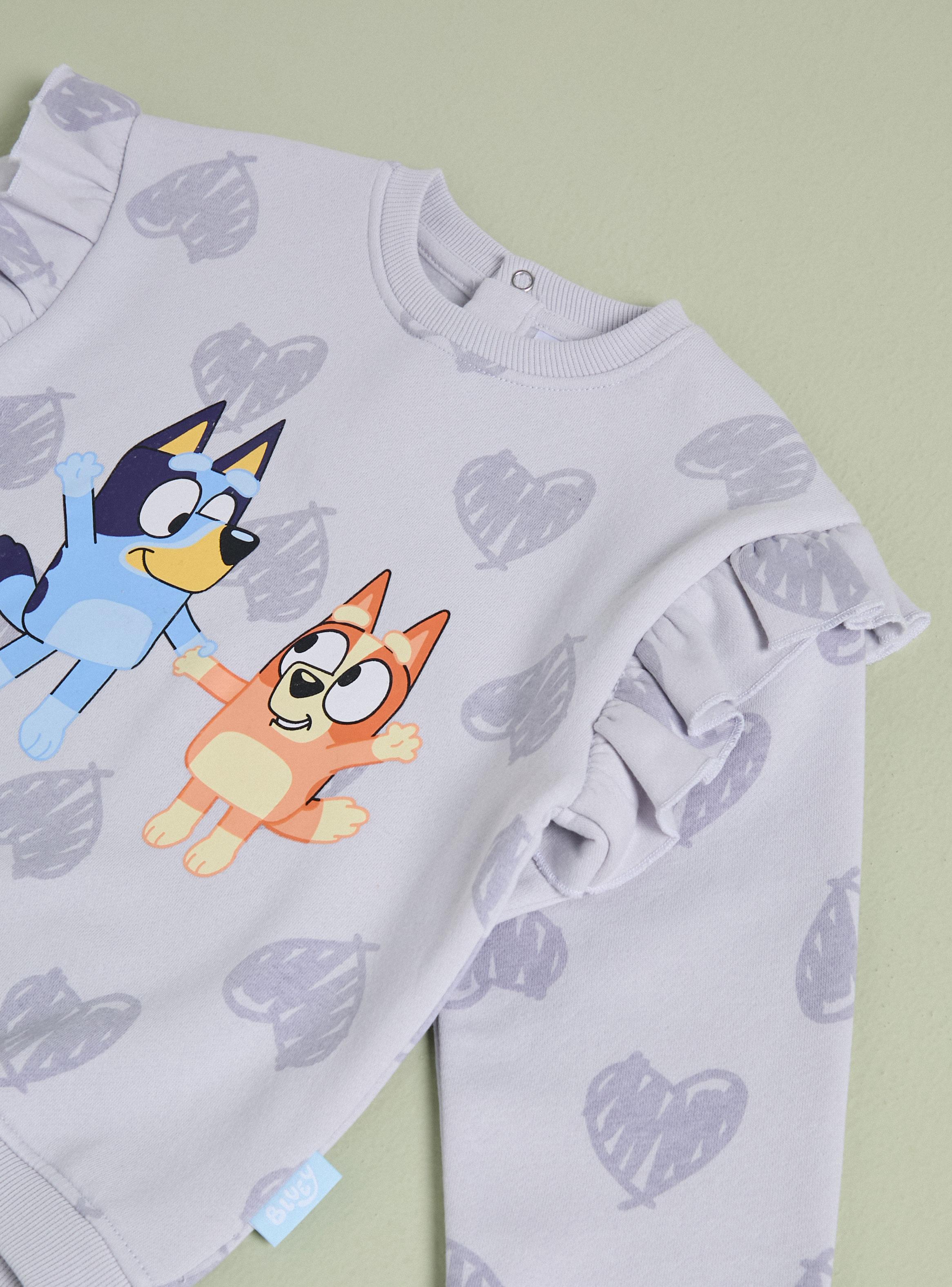 Polerón con Vuelos Estampado Corazones Bluey y Bingo-3