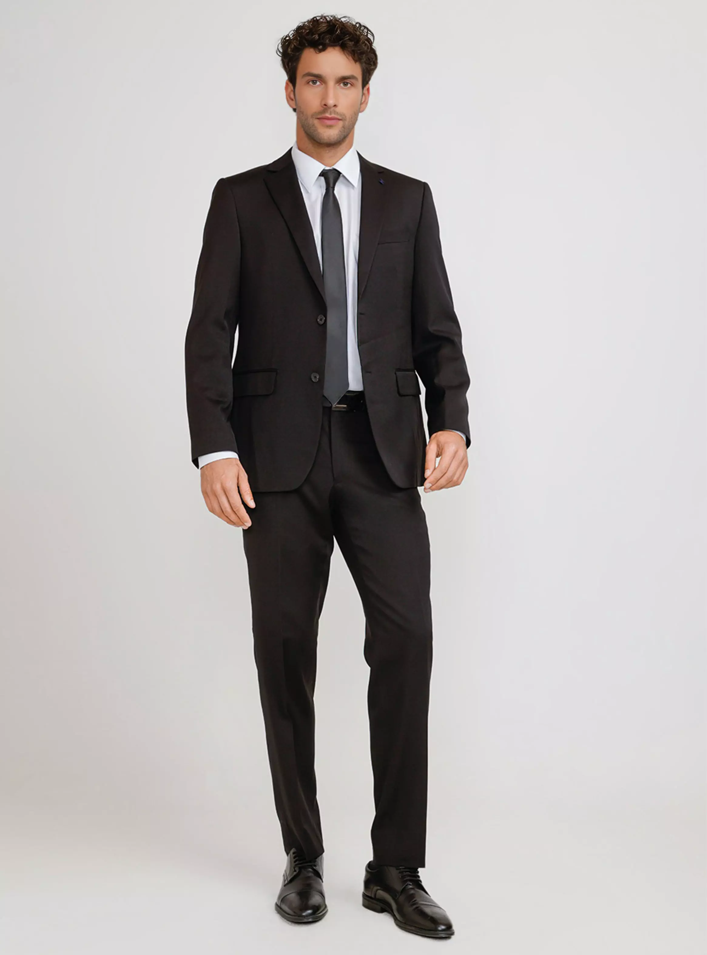 Traje Slim Fit Cuello V Tiro Medio-0