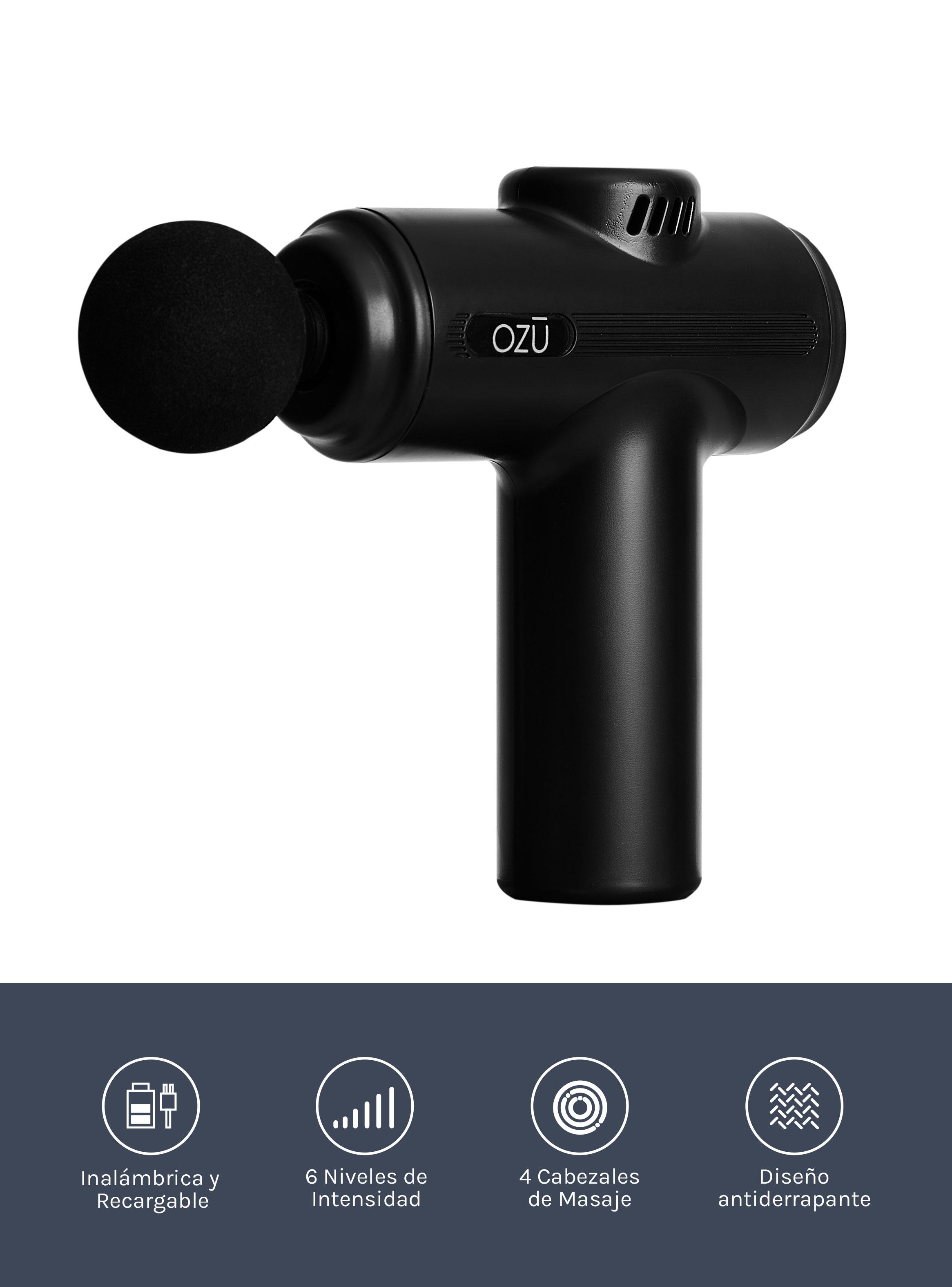 Pistola de Masaje Recargable 6 Velocidades Negro-2