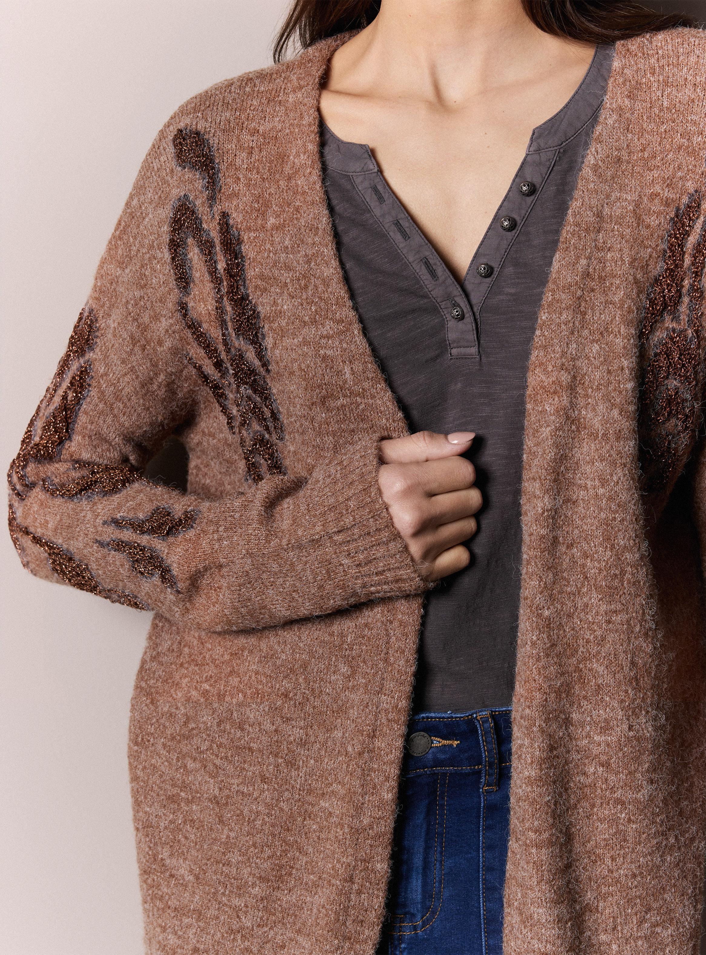 Chaleco largo con  Grecas y Lurex-3