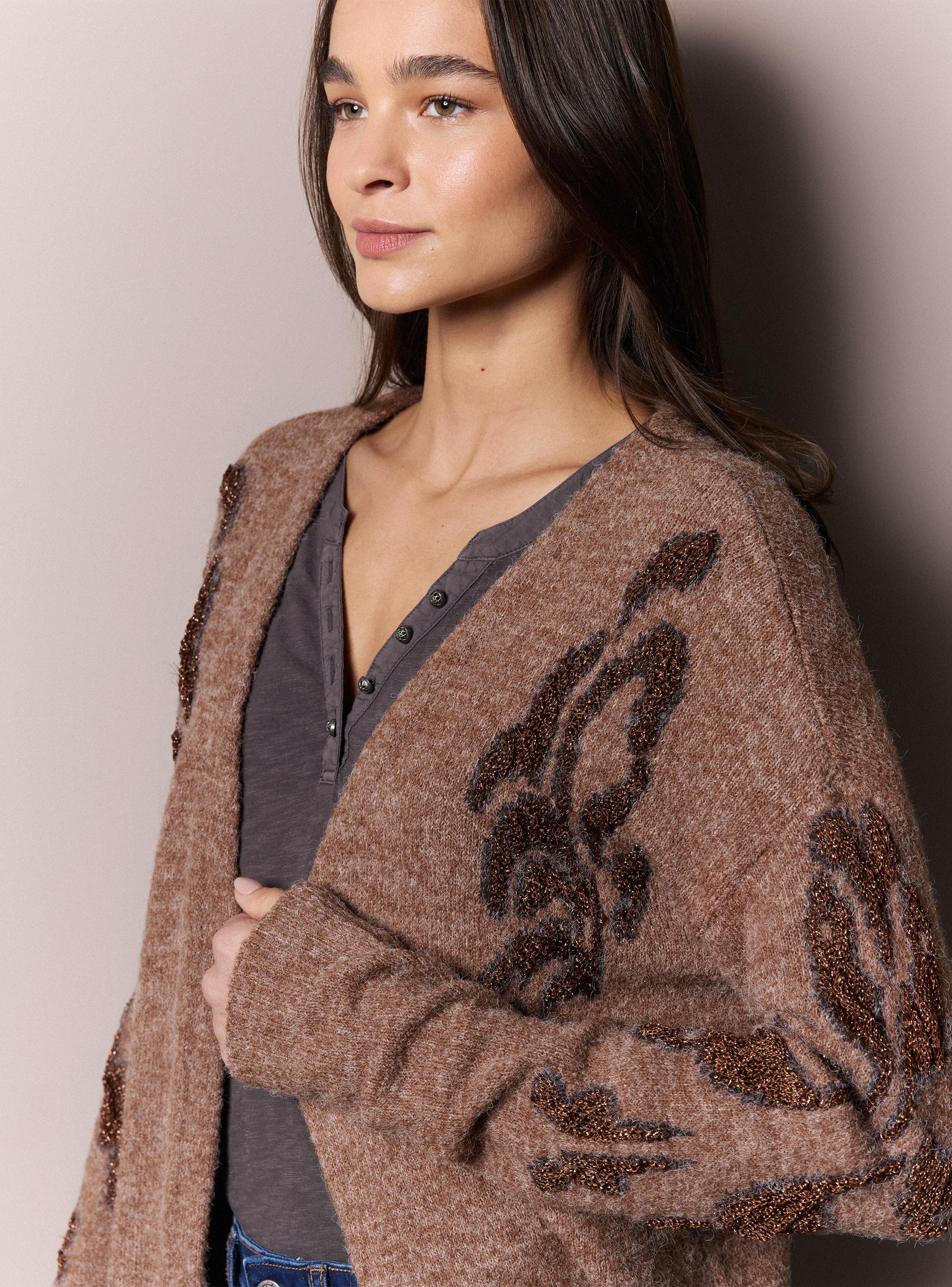 Chaleco largo con  Grecas y Lurex-2