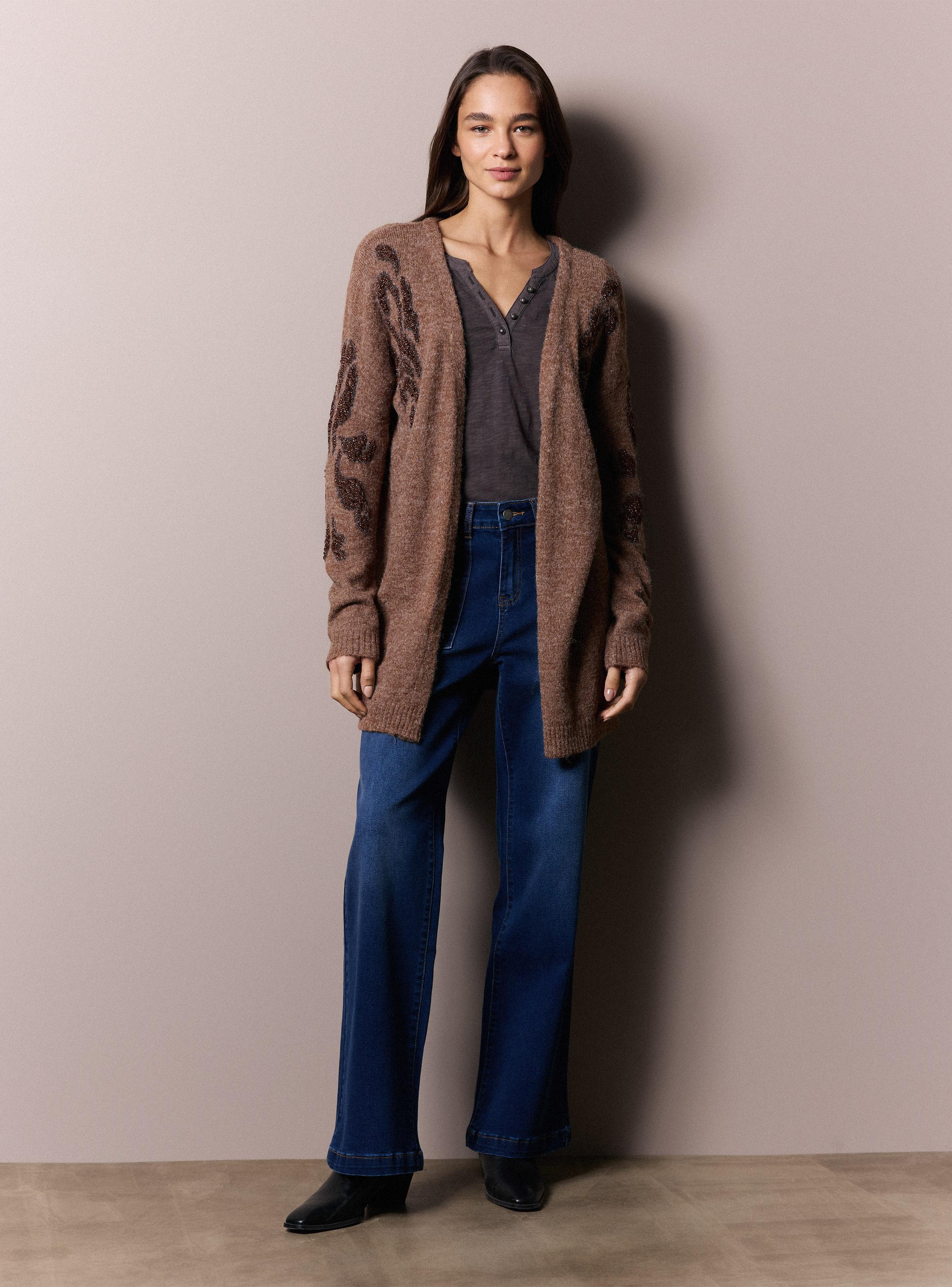 Chaleco largo con  Grecas y Lurex-4