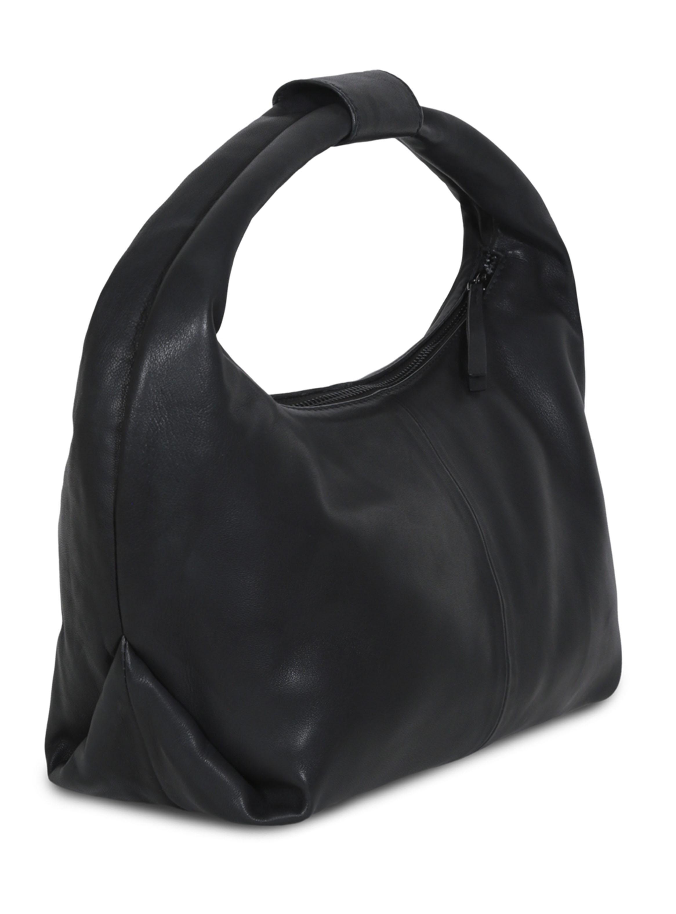 Cartera Round Hobo Black Leather Bag-3