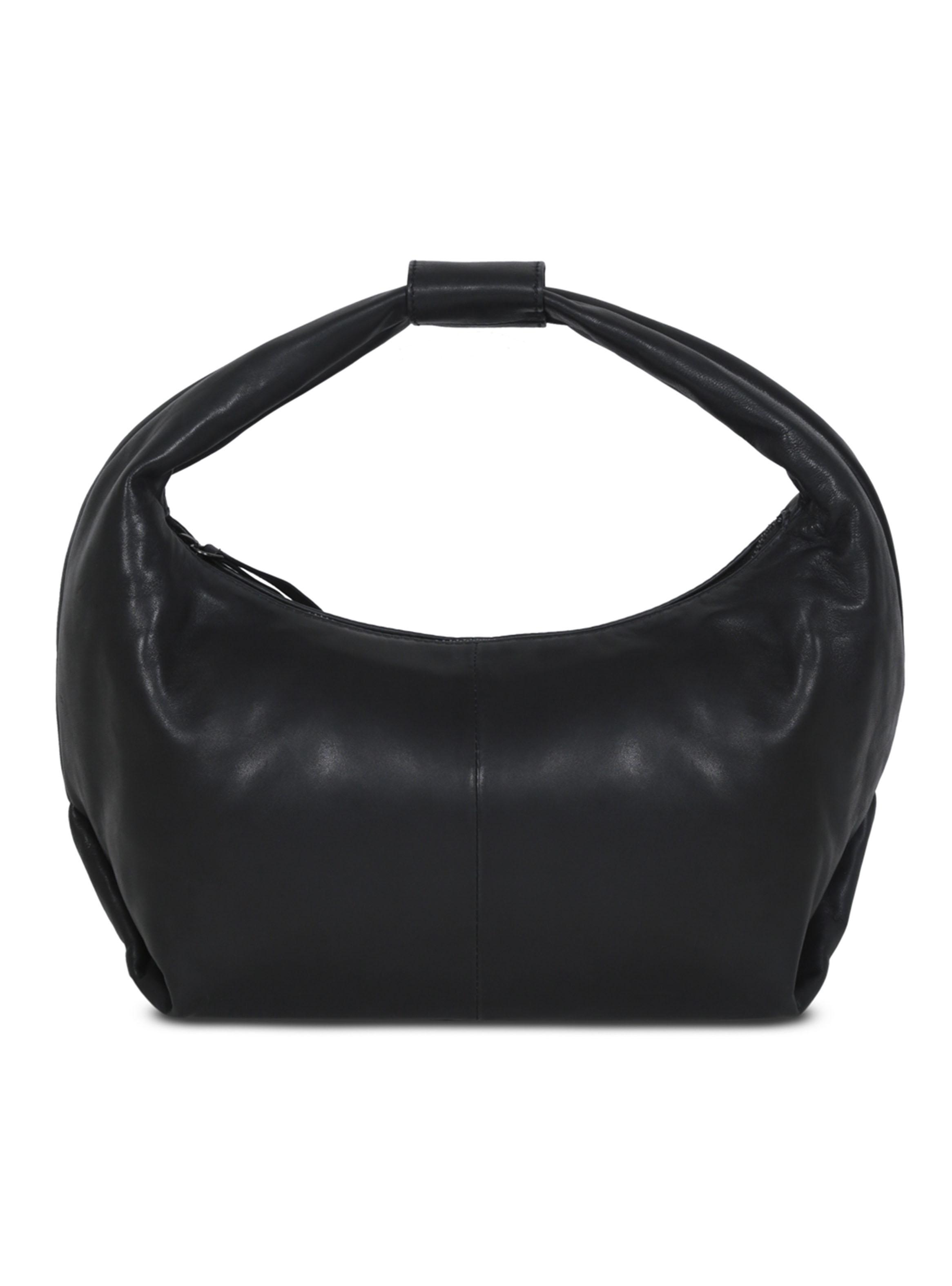 Cartera Round Hobo Black Leather Bag-2