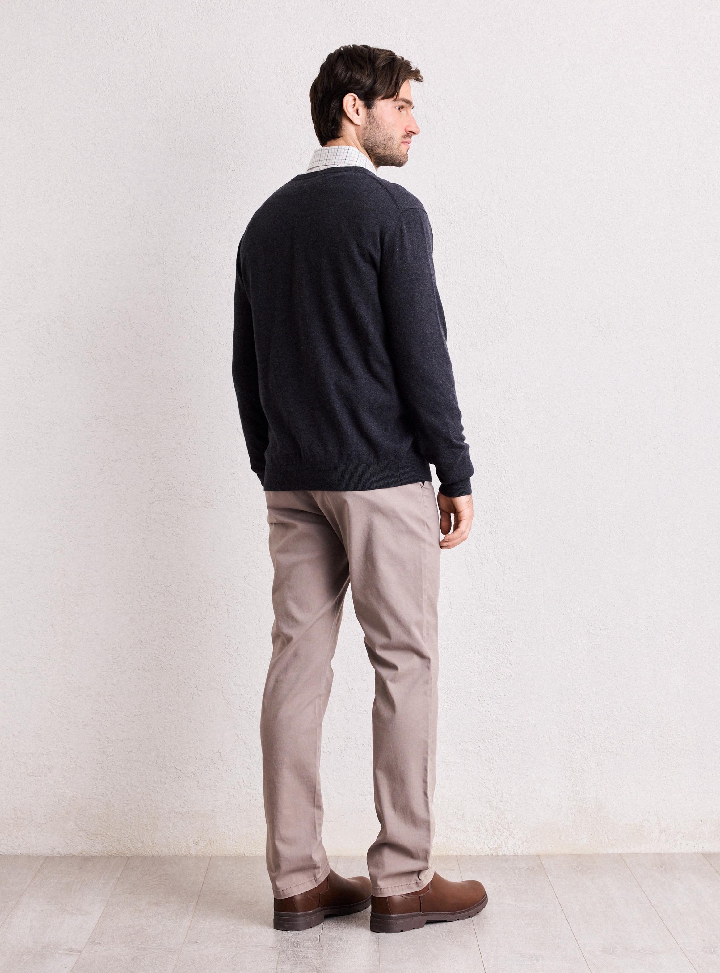 Sweater Cuello V Lana Merino-5