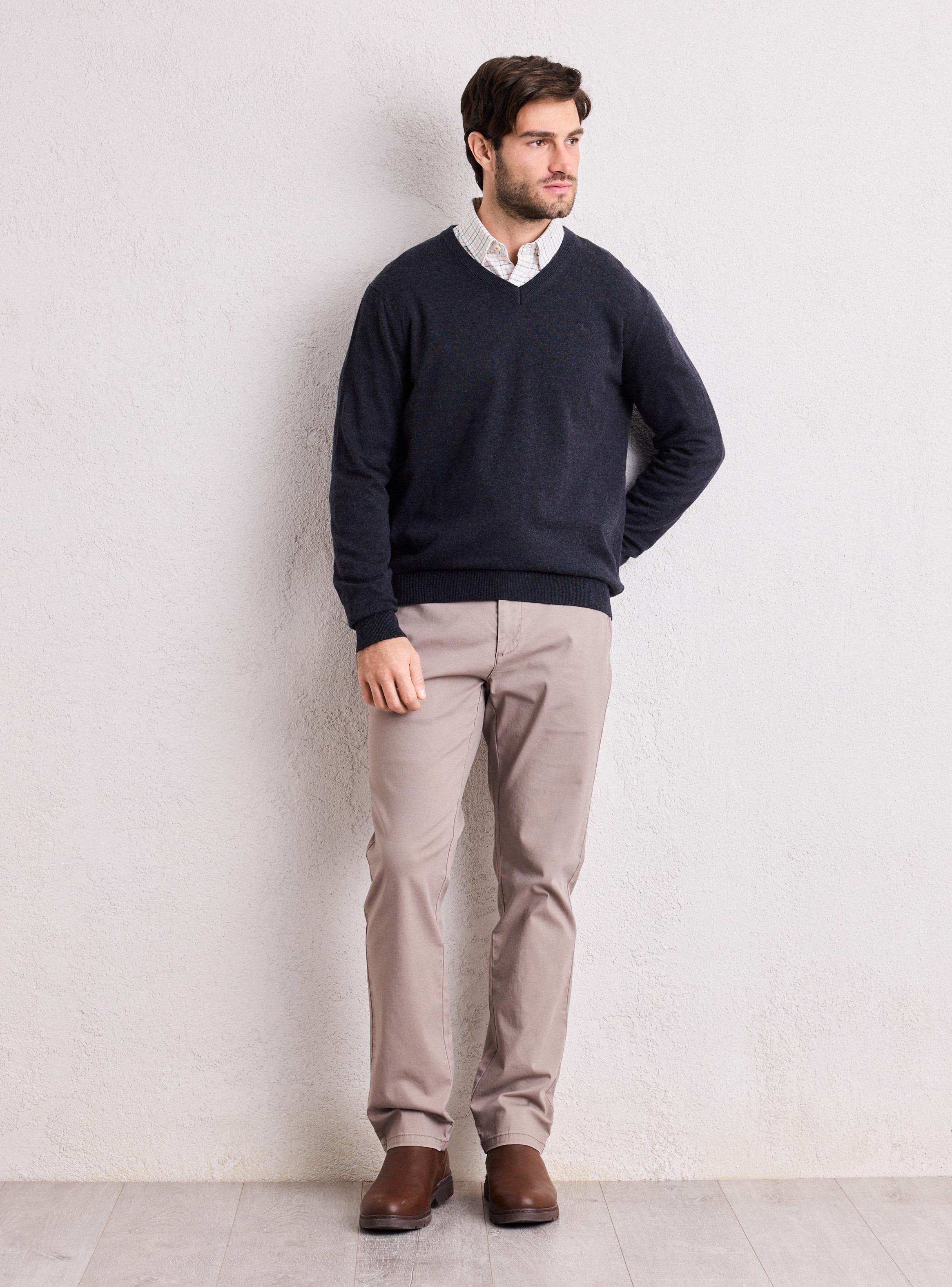 Sweater Cuello V Lana Merino-4