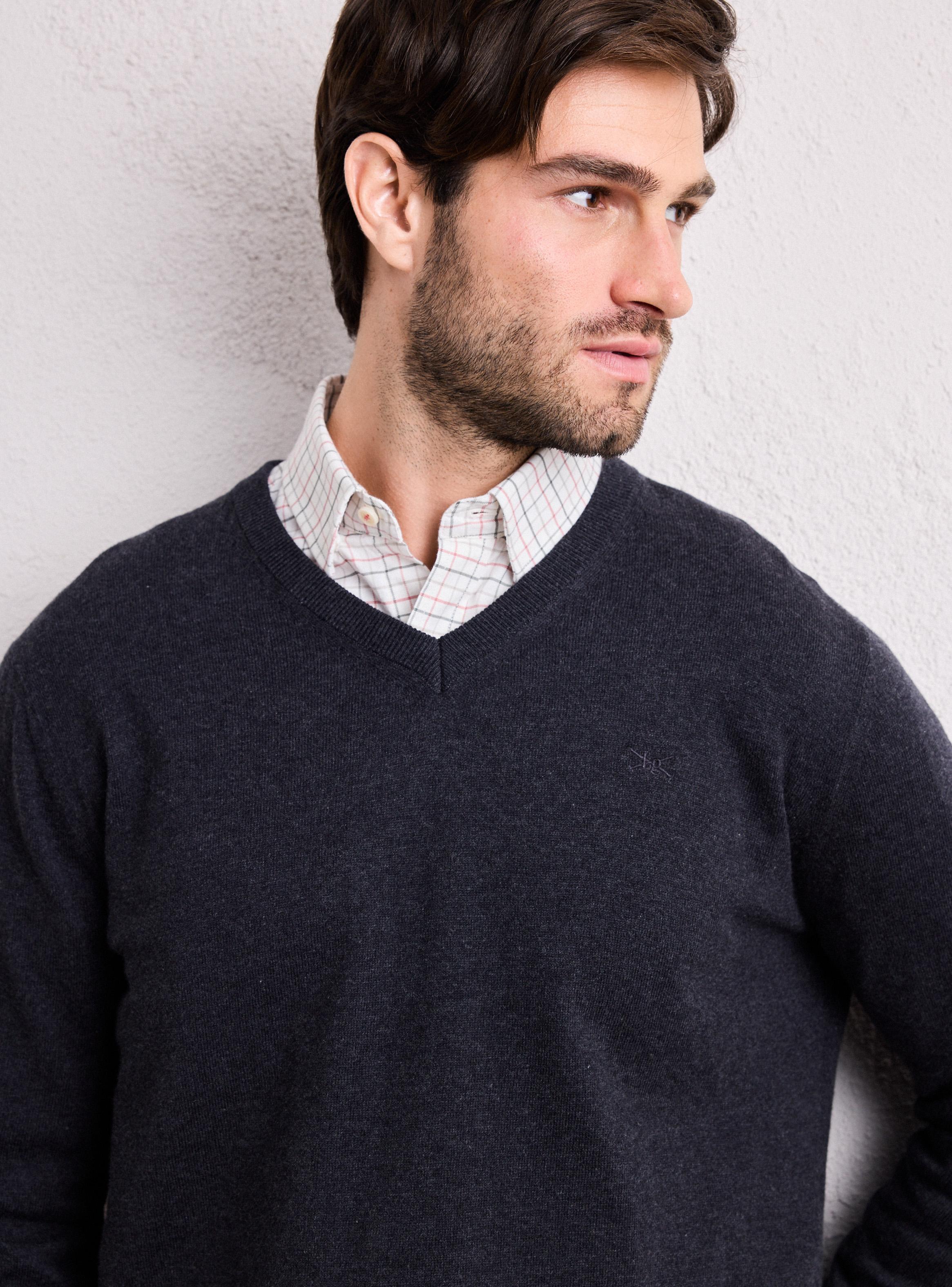 Sweater Cuello V Lana Merino-3