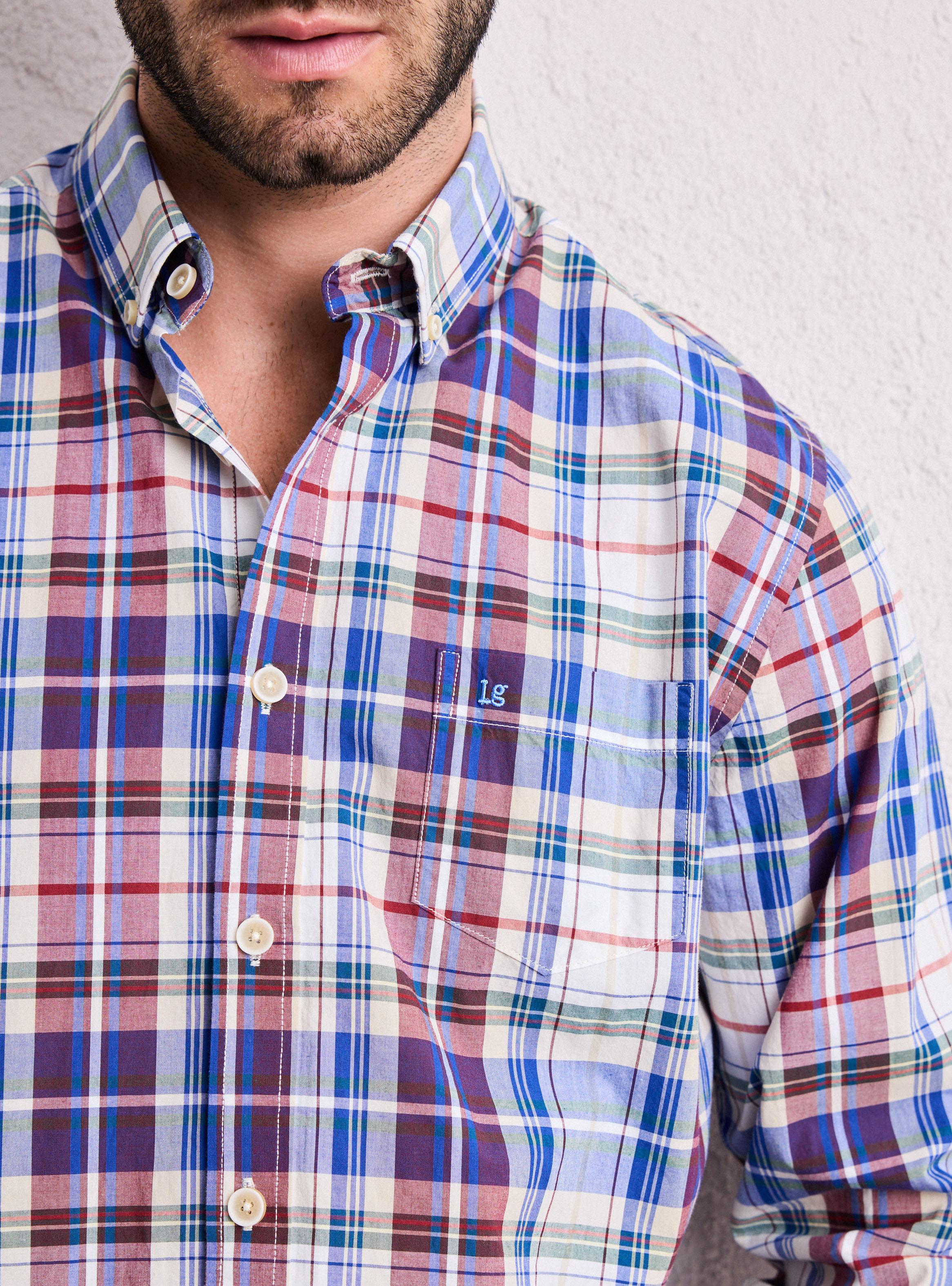 Camisa Camisa Algodón Cuadros-3