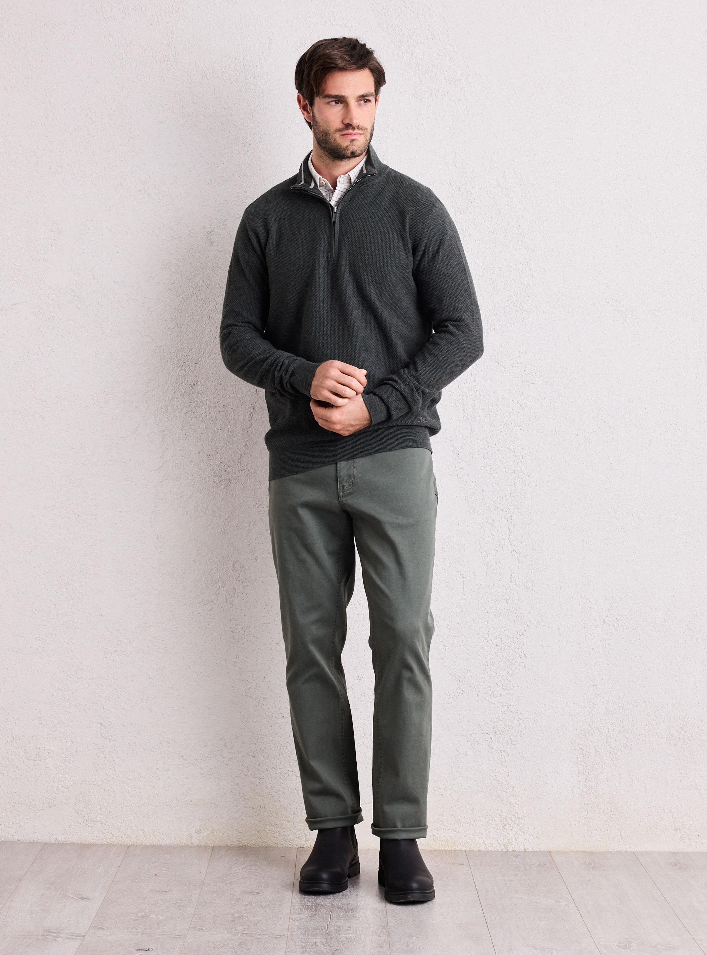 Sweater Medio Cierre Texturado-4