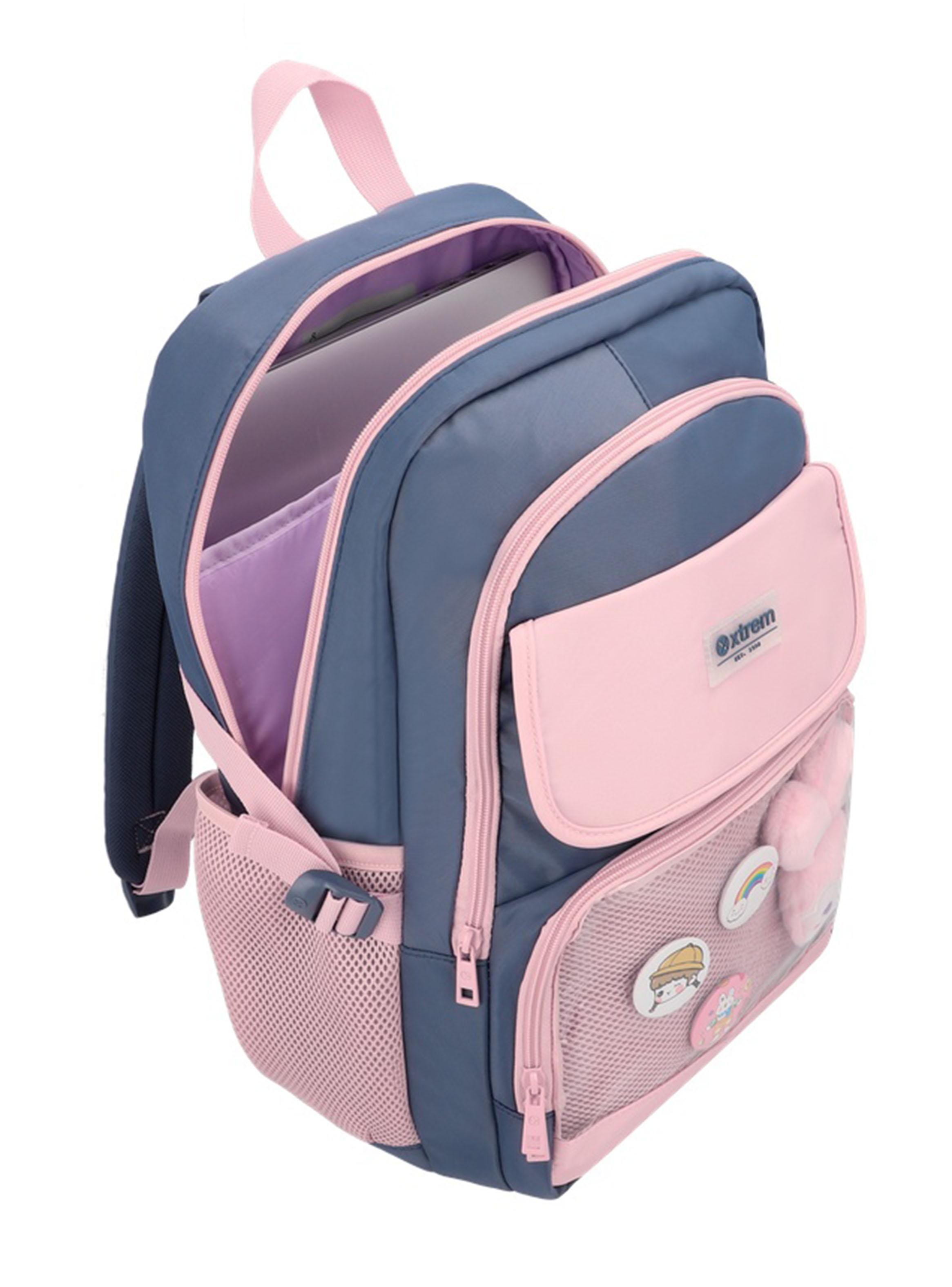 Mochila Notebook 15' Yuki Azul y Rosado-2