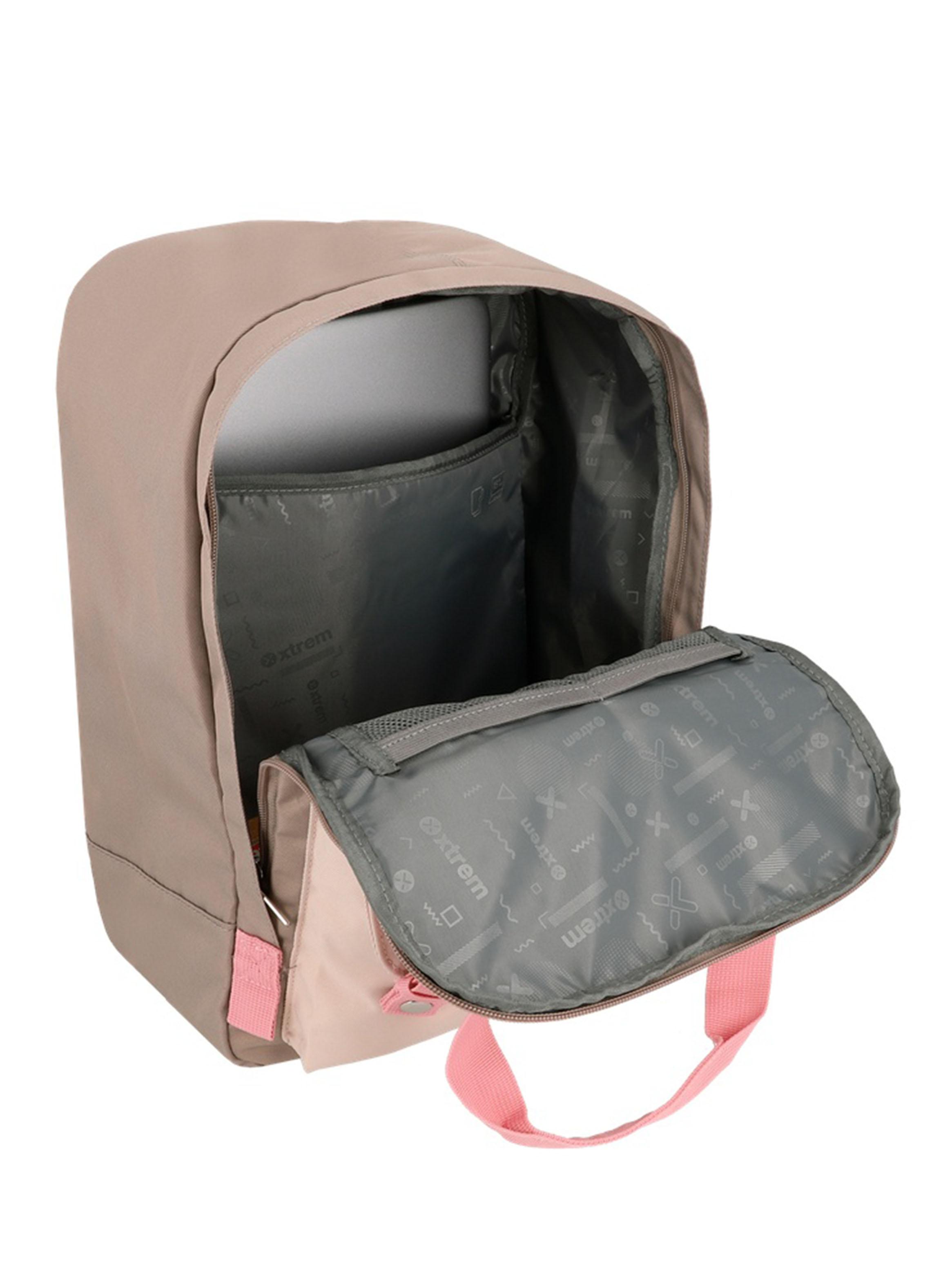 Mochila Notebook 15' Monroe Beige y Rosado-3