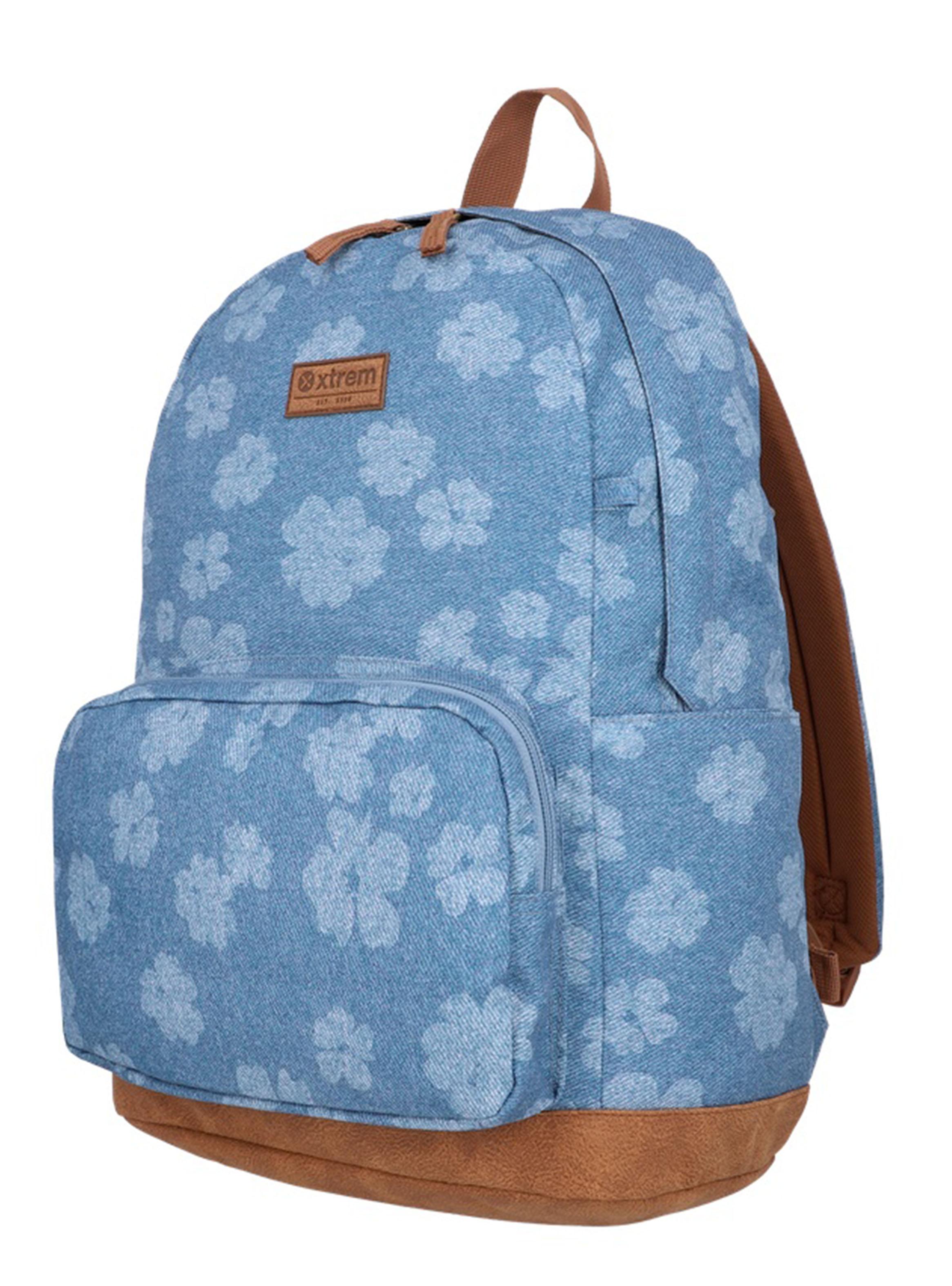 Mochila Notebook 15' Pop Denim Flores Azul-2