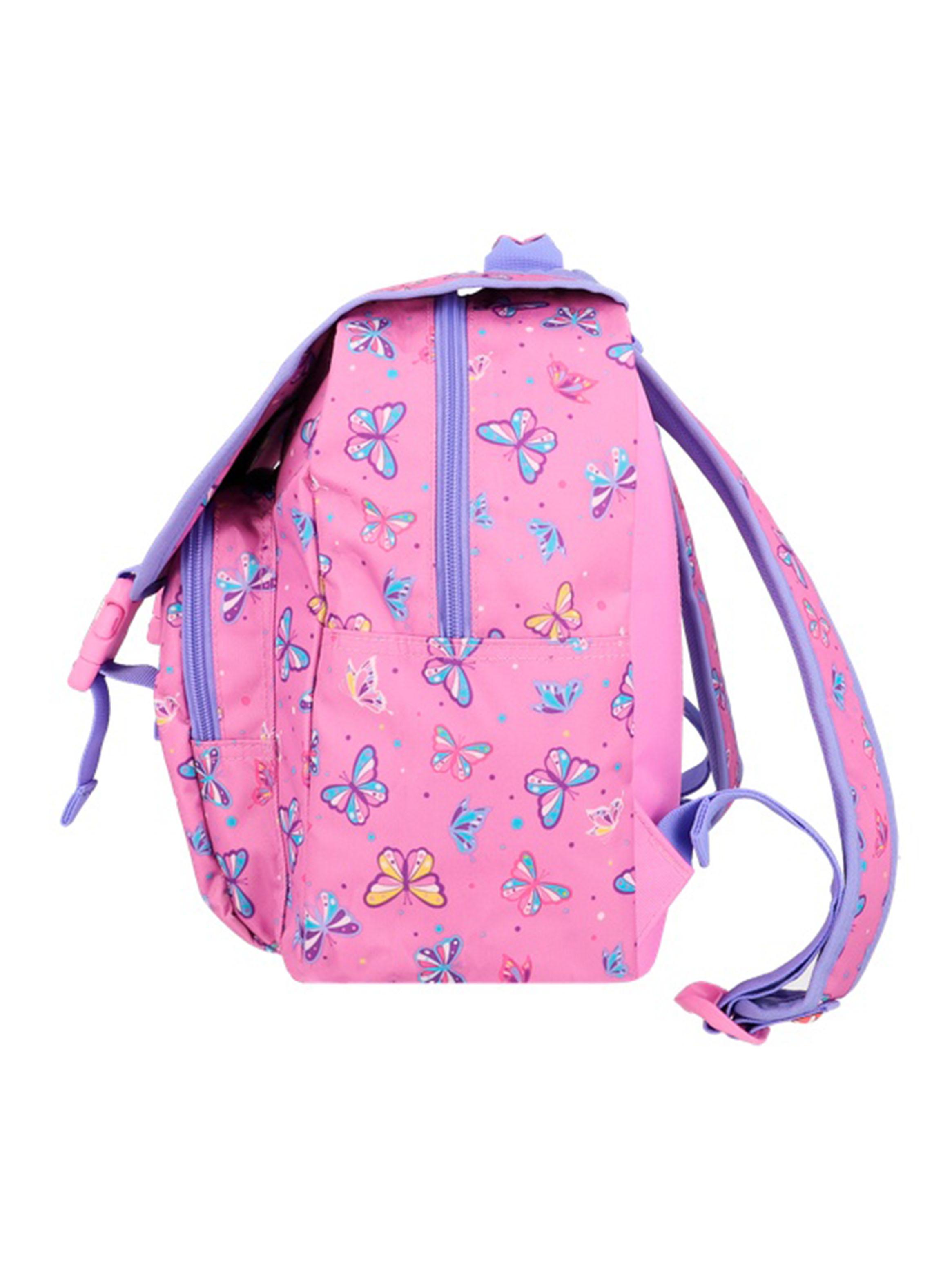 Mochila Escolar Harvey Mariposas Rosado-3
