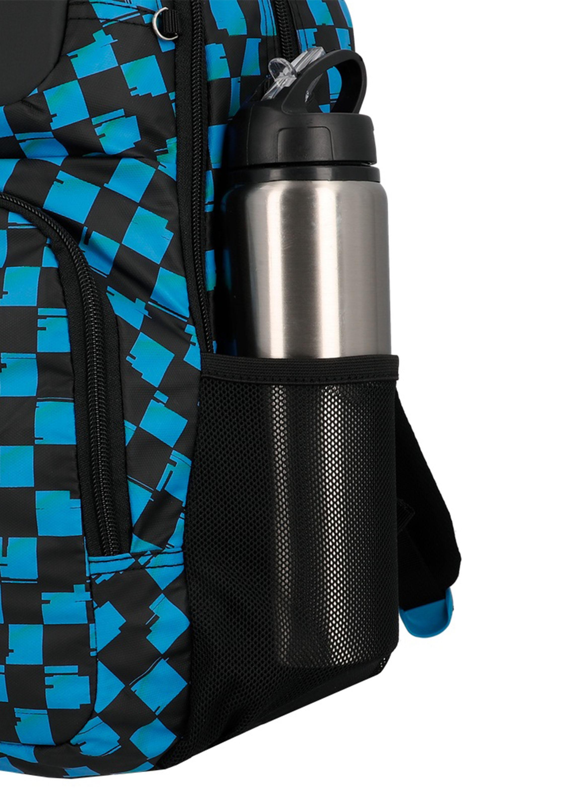Mochila Escolar Hopper Ajedrez Azul-4
