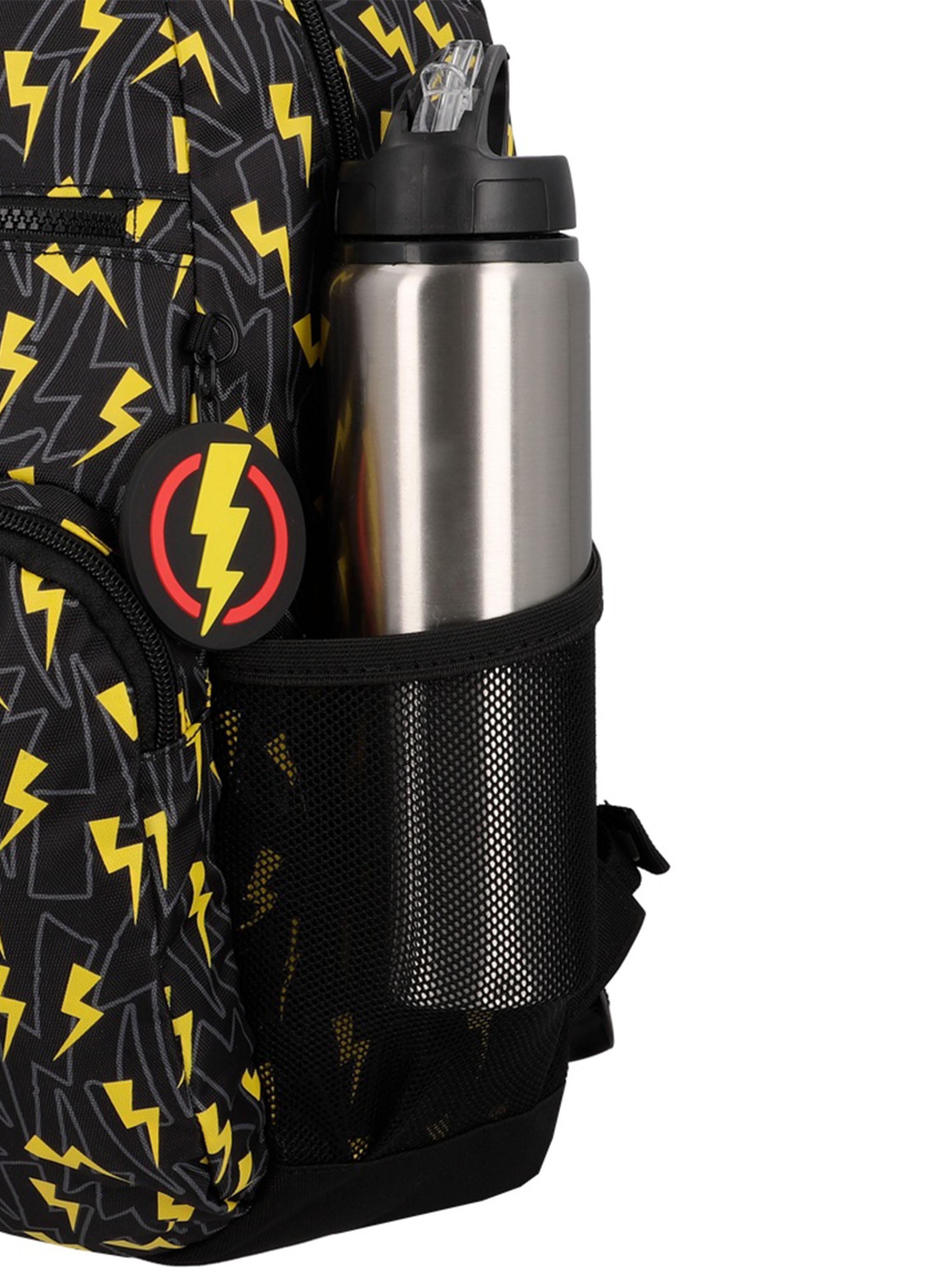 Mochila Escolar Bolt Rayos Negro y Amarillo-4